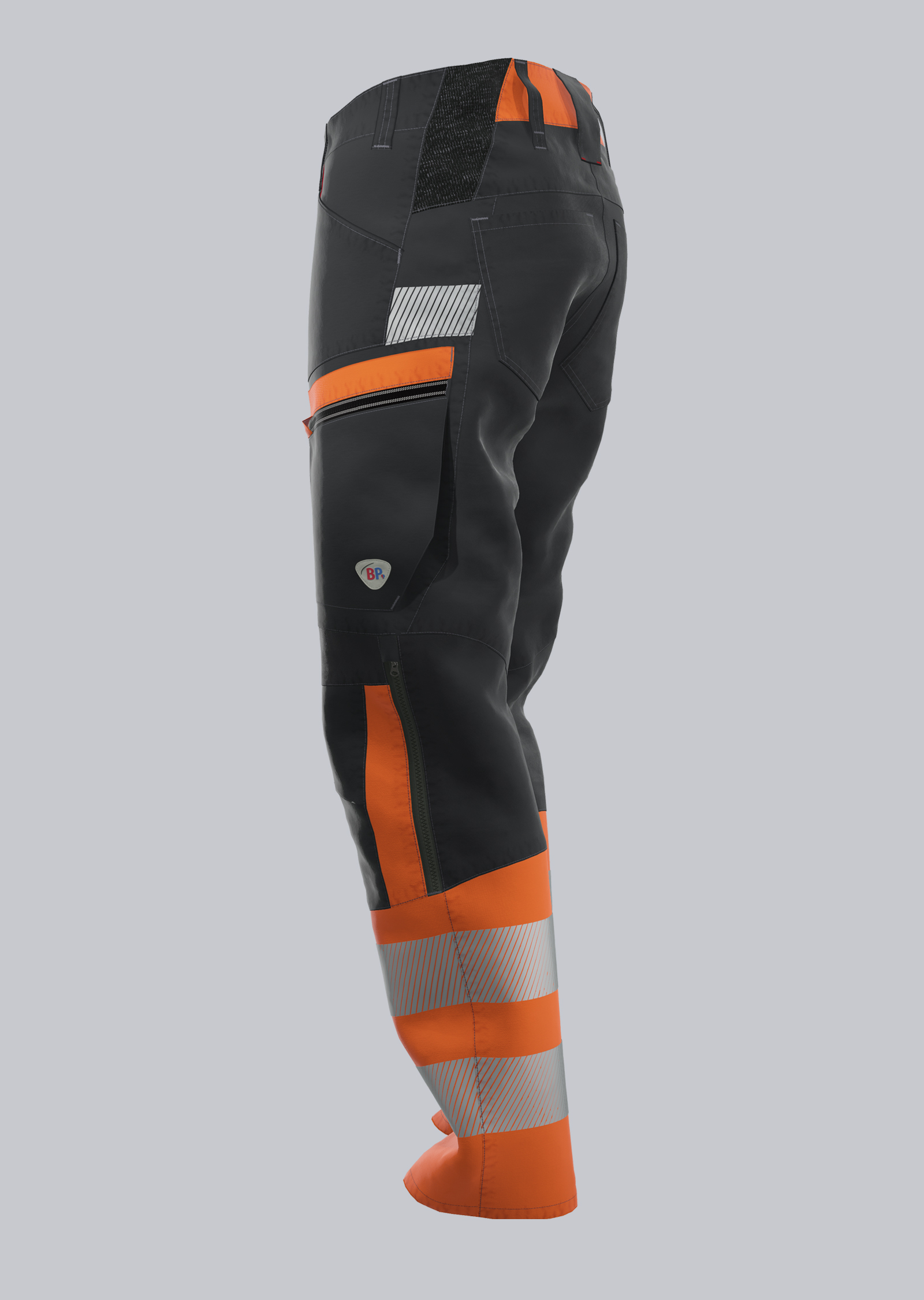 2047-845-5665_BP® Warnschutz-Hybrid-Hose Klasse 1 mit Knietaschen_anthrazit/warnorange_Bild 3