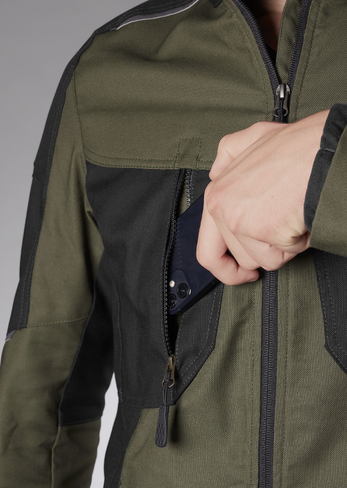 1822-565-7332 BP® Robuste Arbeitsjacke oliv/schwarz Thumbnail 3