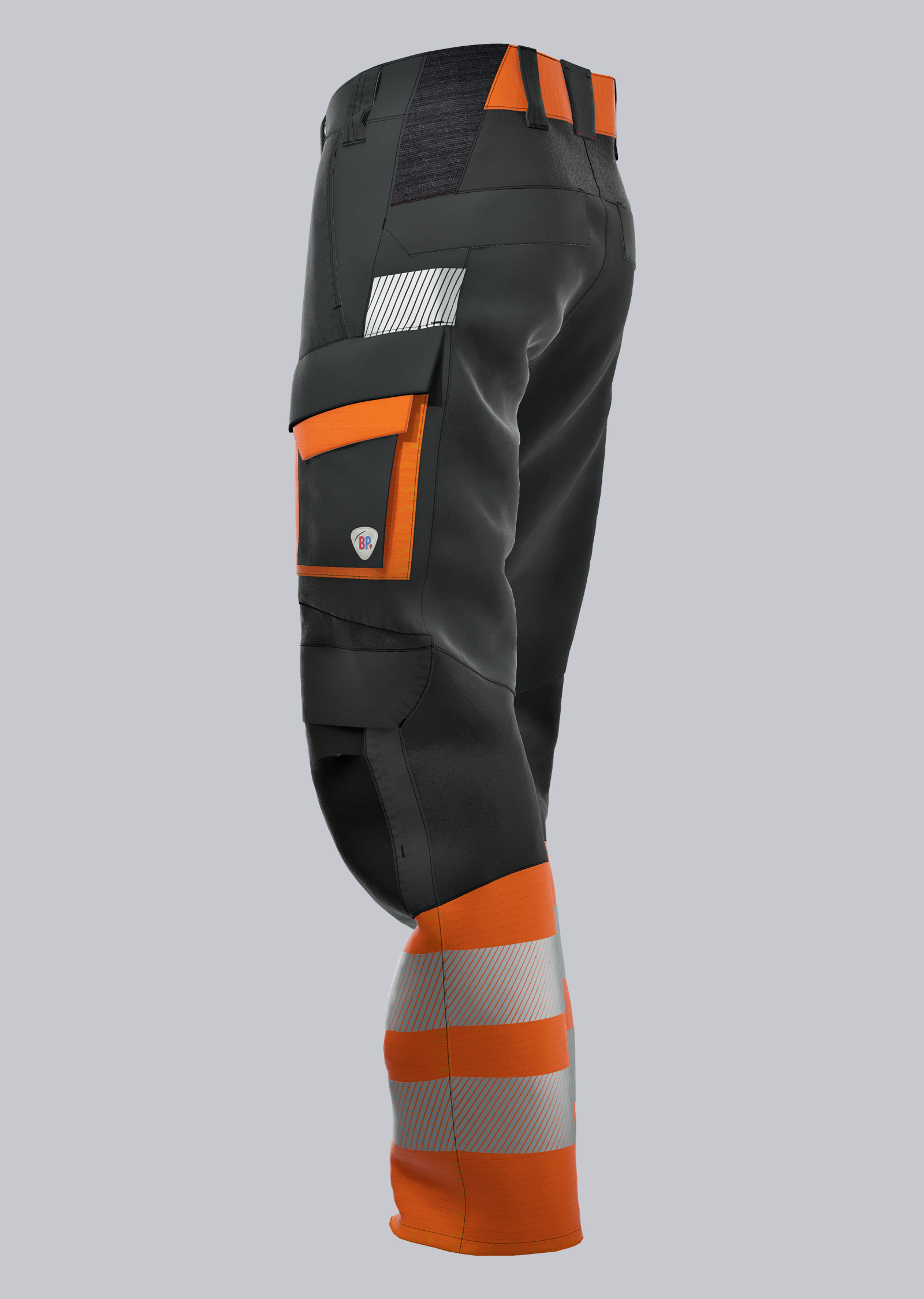 BP® Lichte multinorm-broek met hoge zichtbaarheid cl. 1, APC1 antraciet/signaaloranje Thumbnail 2