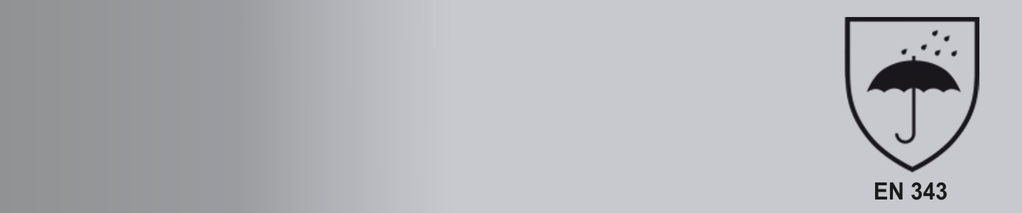 Banner mit EN 343 Emblem.