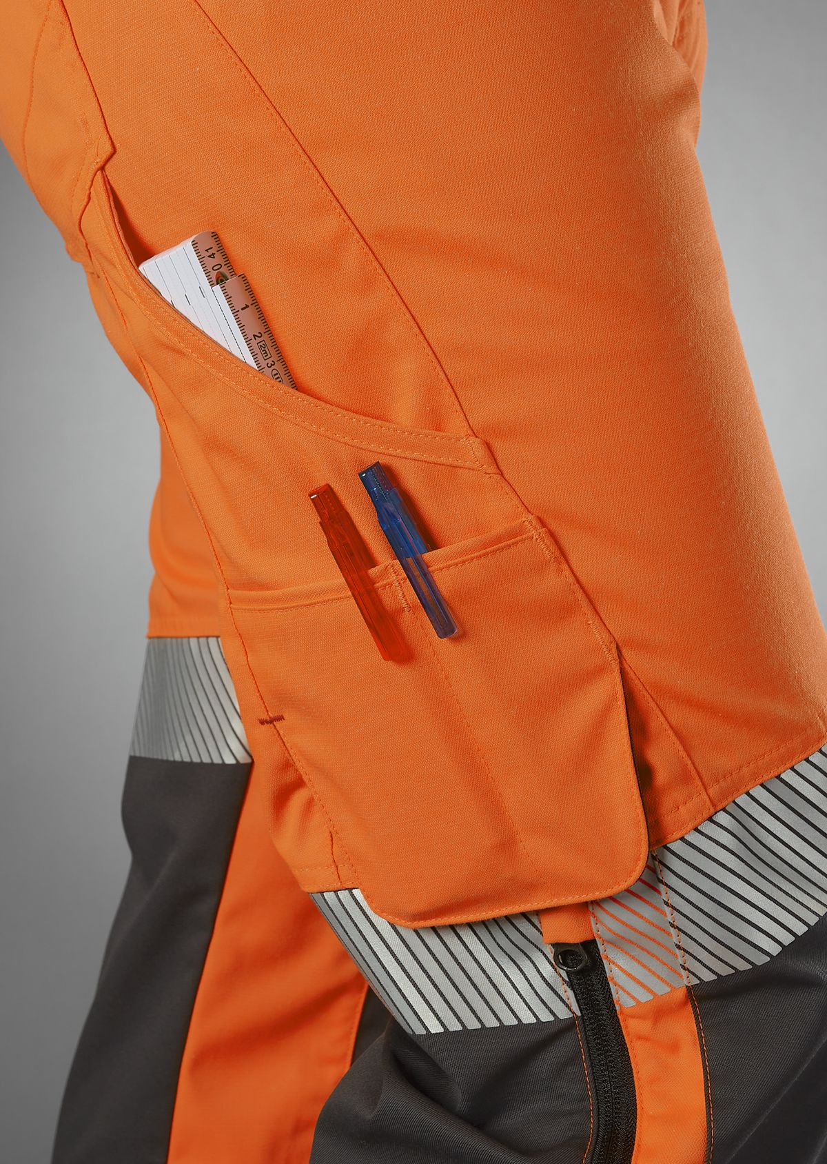 2040-844-6556_BP® Warnschutz-Stretch-Hose mit Knietaschen_warnorange/anthrazit_Bild 7