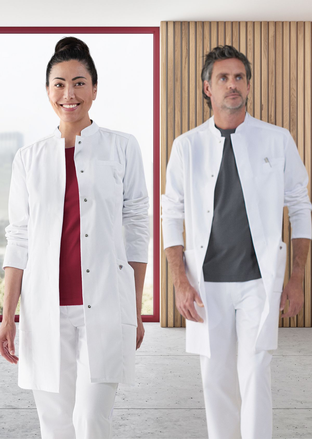 BP® STRETCH-Arztkittel für Damen weiß Thumbnail 3