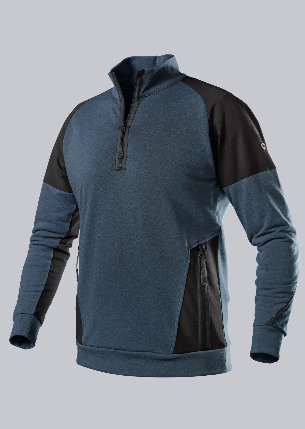 1828-293-1432 BP® Zip-sweater nachtblauw/zwart Hoofdafbeelding