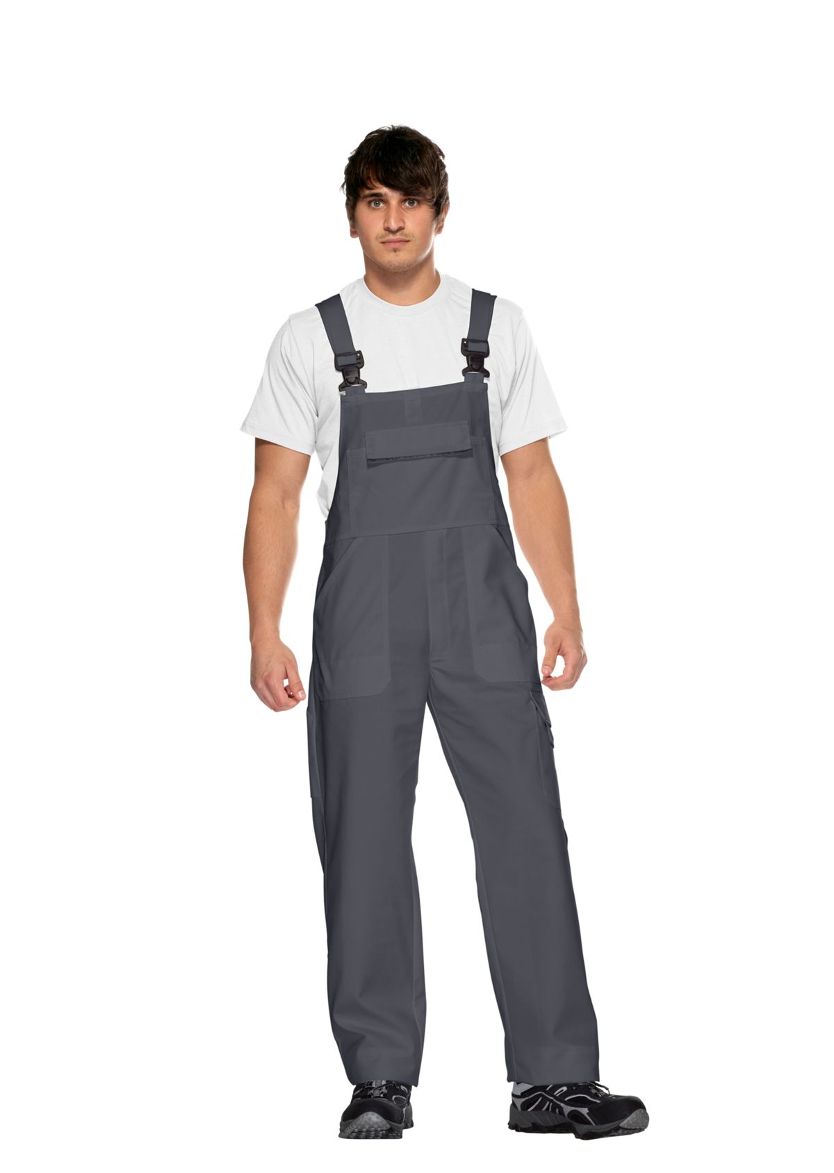 BP® Cotte à bretelles avec boutons dissimulés gris foncé Thumbnail 2