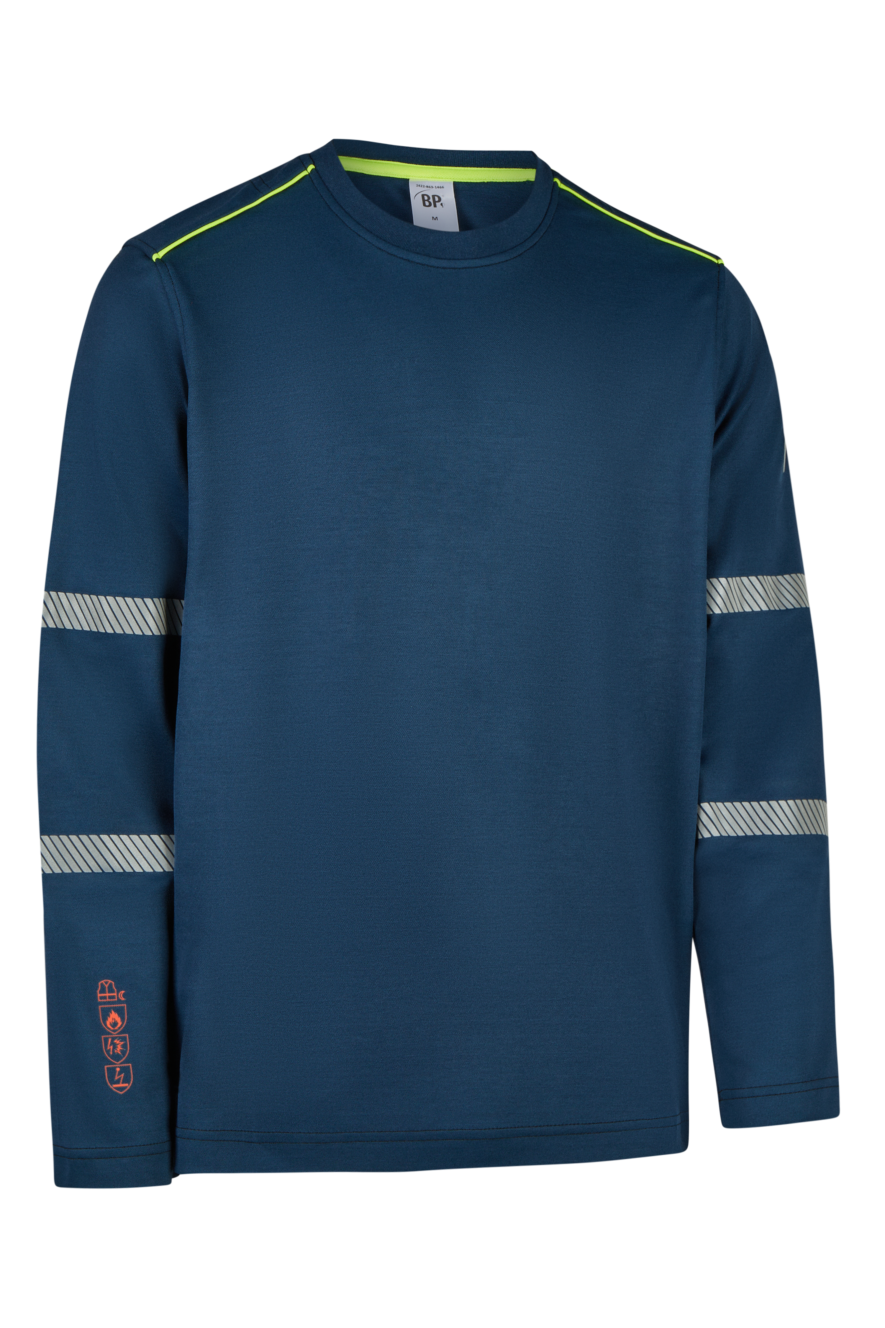 BP® Multinorm-Langarmshirt APC1, erhöhte Sichtbarkeit nachtblau/warngelb Thumbnail 3