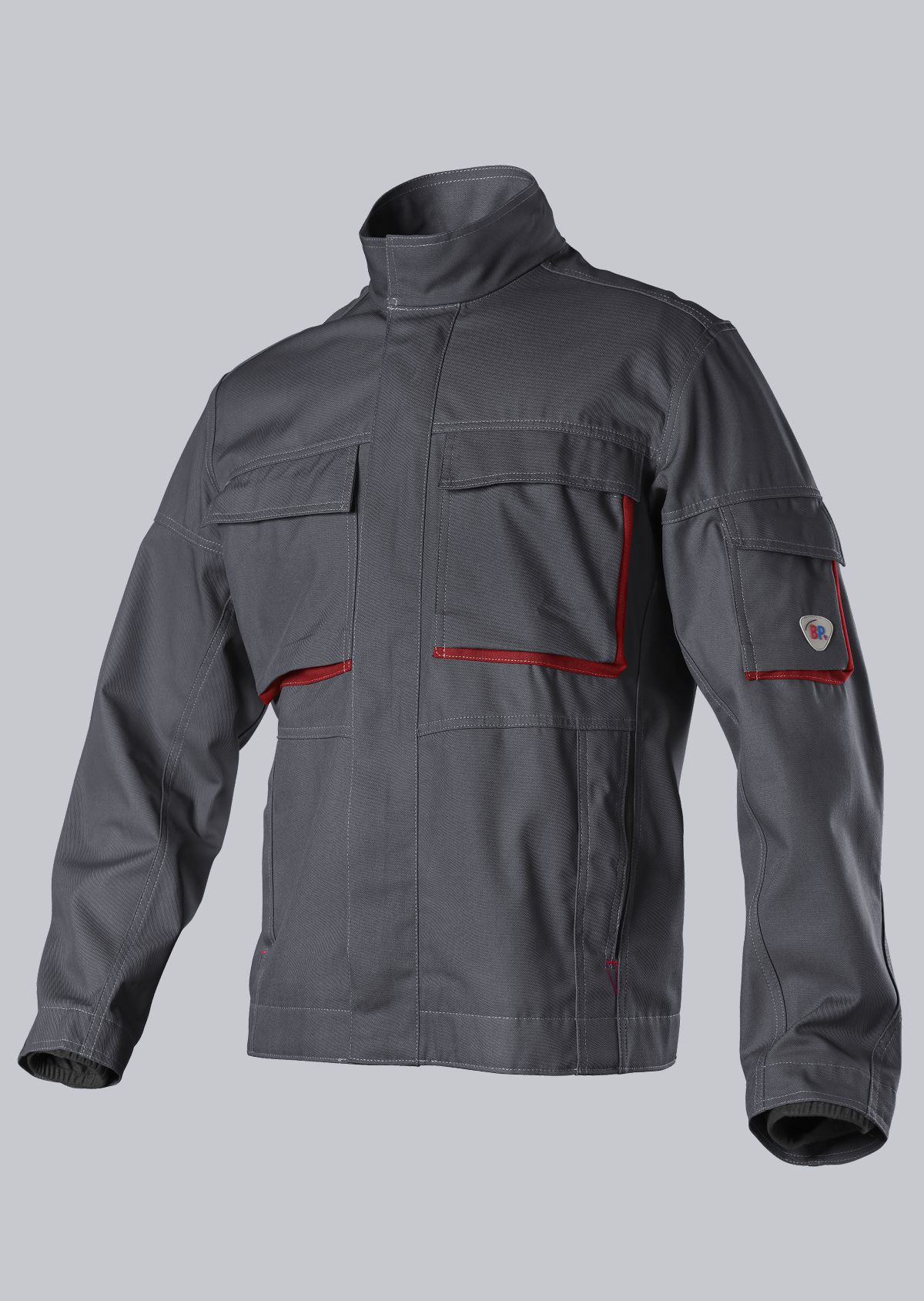 BP® Komfort-Arbeitsjacke mit Stretcheinsätzen anthrazit/rot Cover Bild