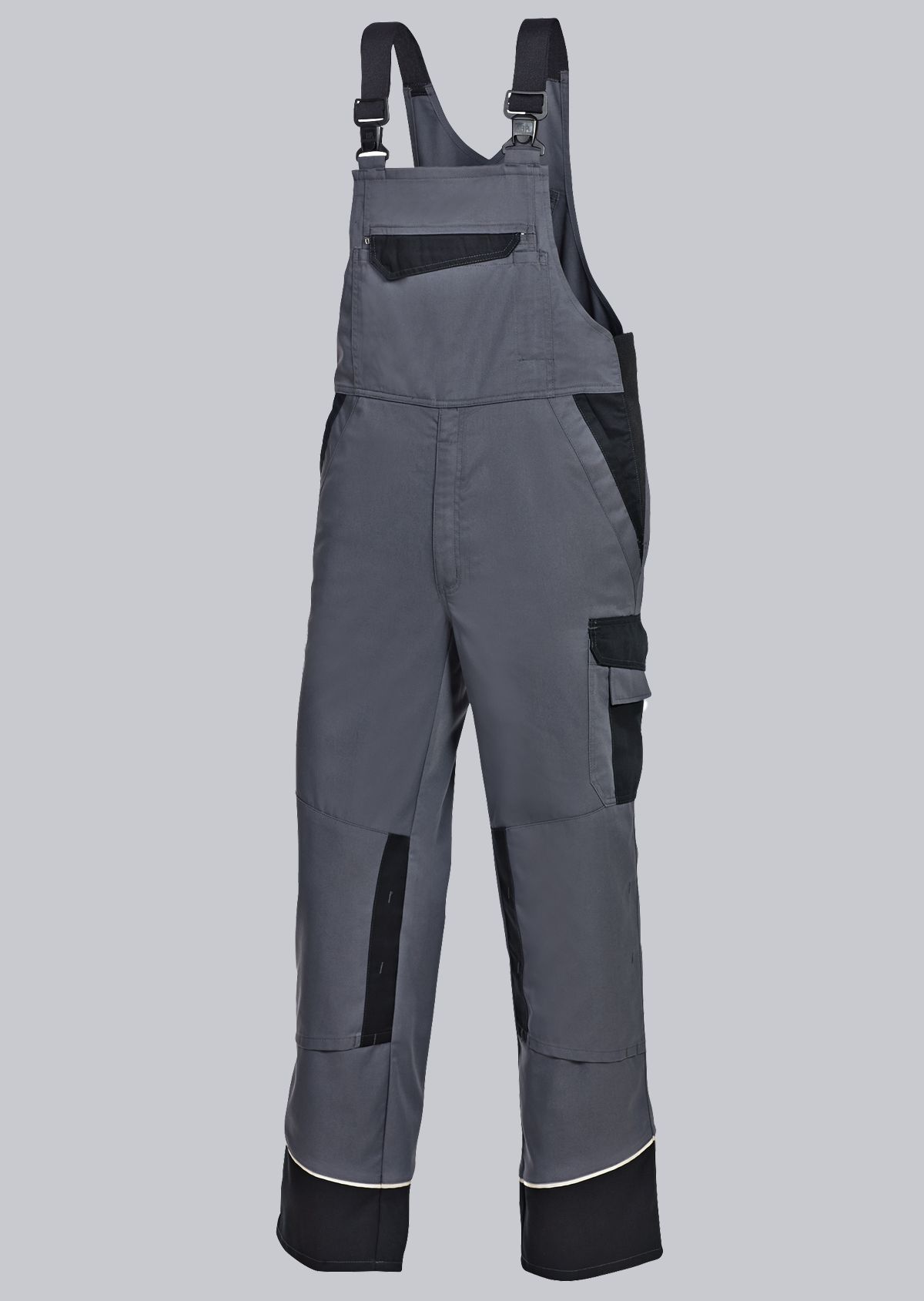 1608-559-53 BP® Tuinbroek met blinde knopen en kniezakken donkergrijs/zwart Hoofdafbeelding