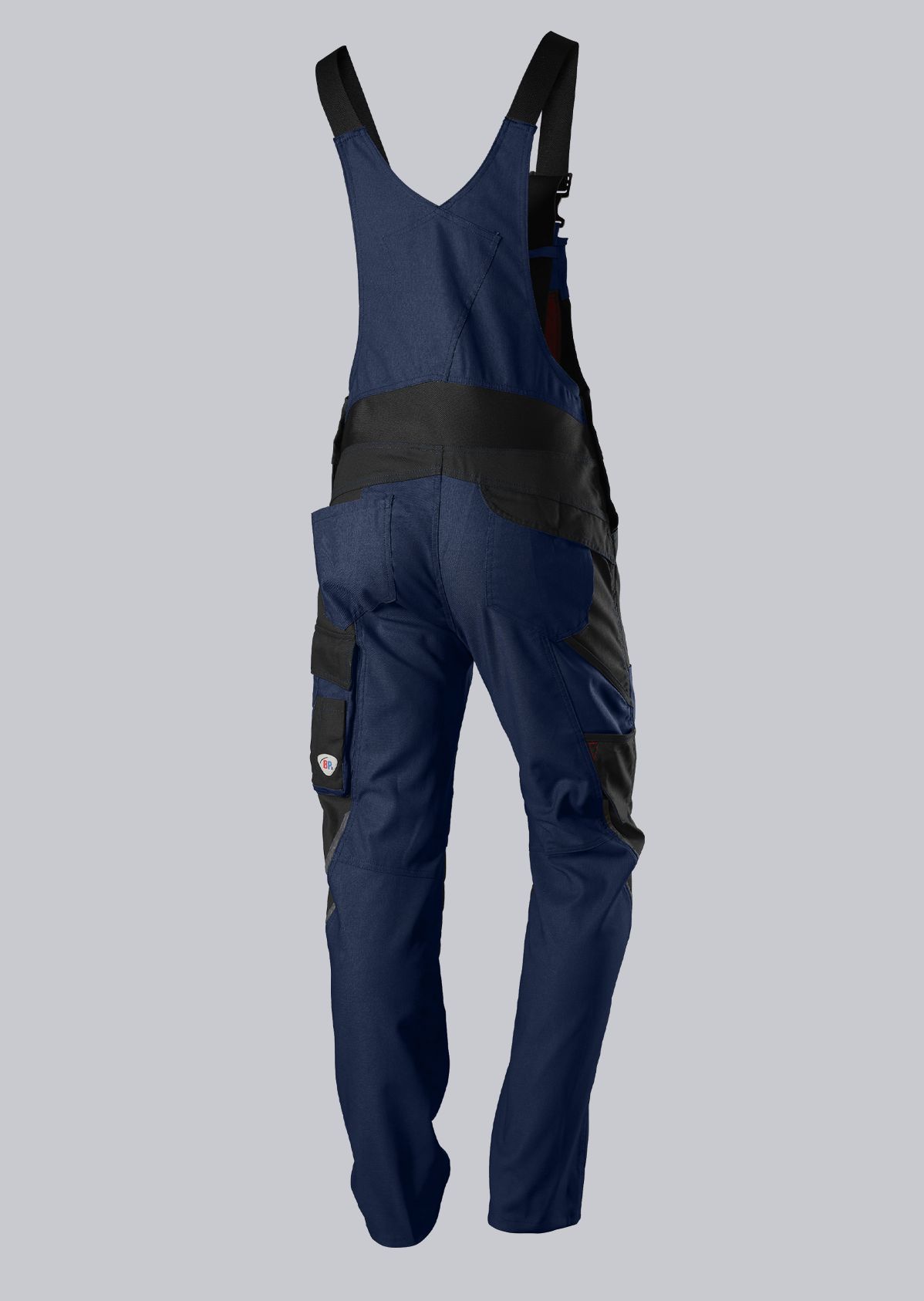 BP® Robuste Latzhose mit Kniepolstertaschen nachtblau/schwarz Thumbnail 1