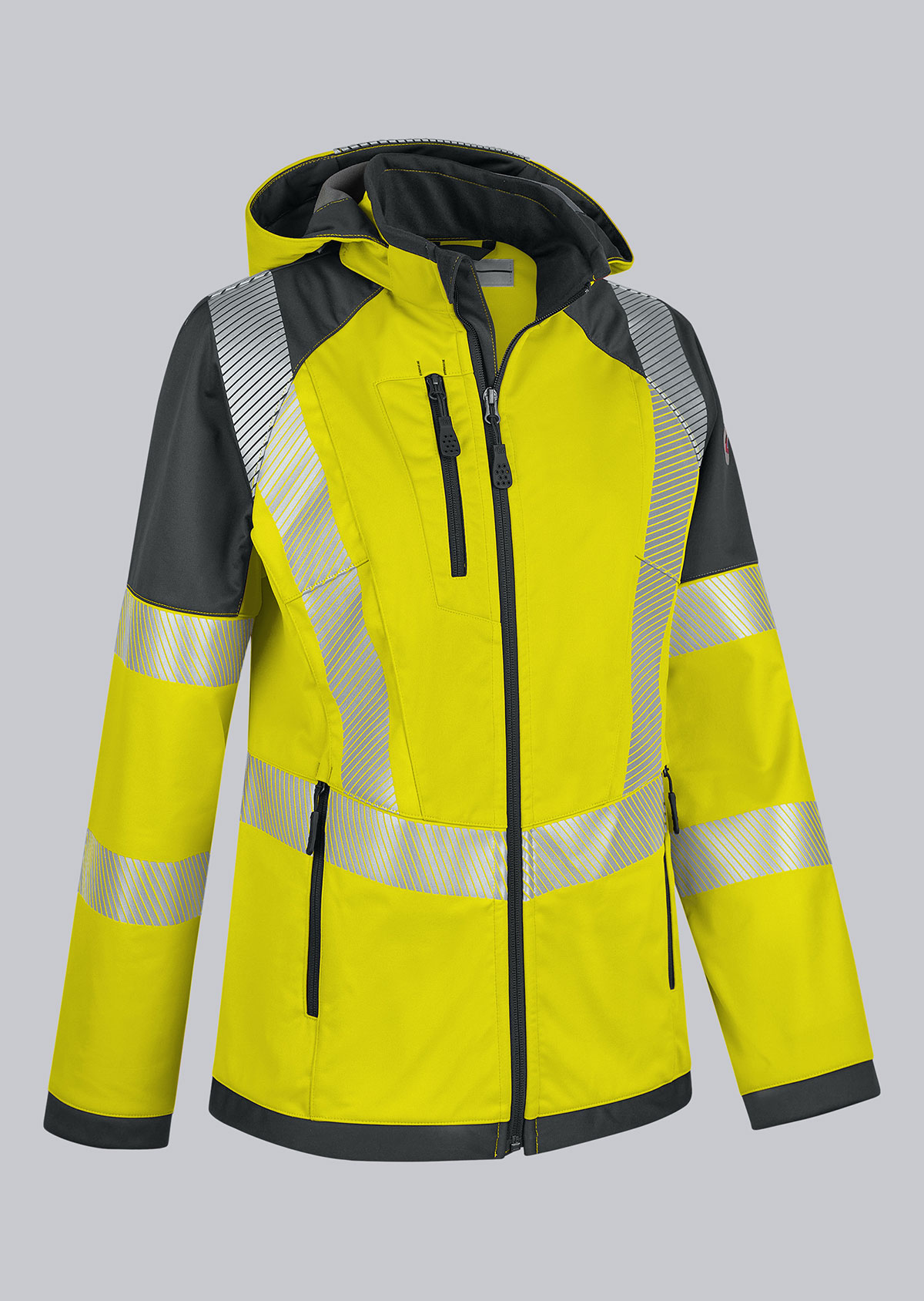 2035-941-6656_BP® Stretch- softshell jack met hoge zichtbaarheid voor dames_signaalgeel/antraciet_afbeelding 2