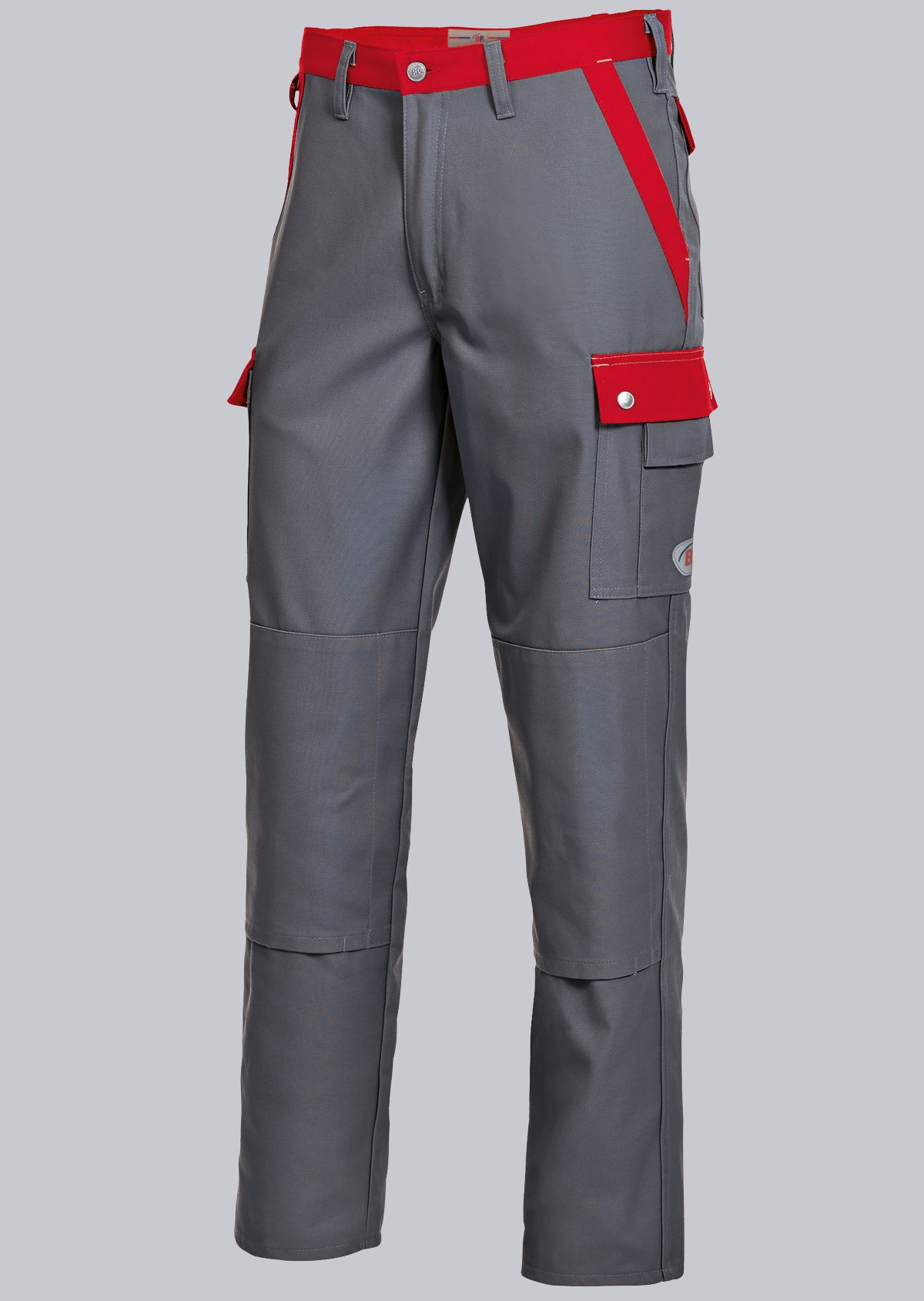 1815-720-53_BP® Komfort-Cargohose mit Kniepolstertaschen_dunkelgrau/rot_Cover Bild