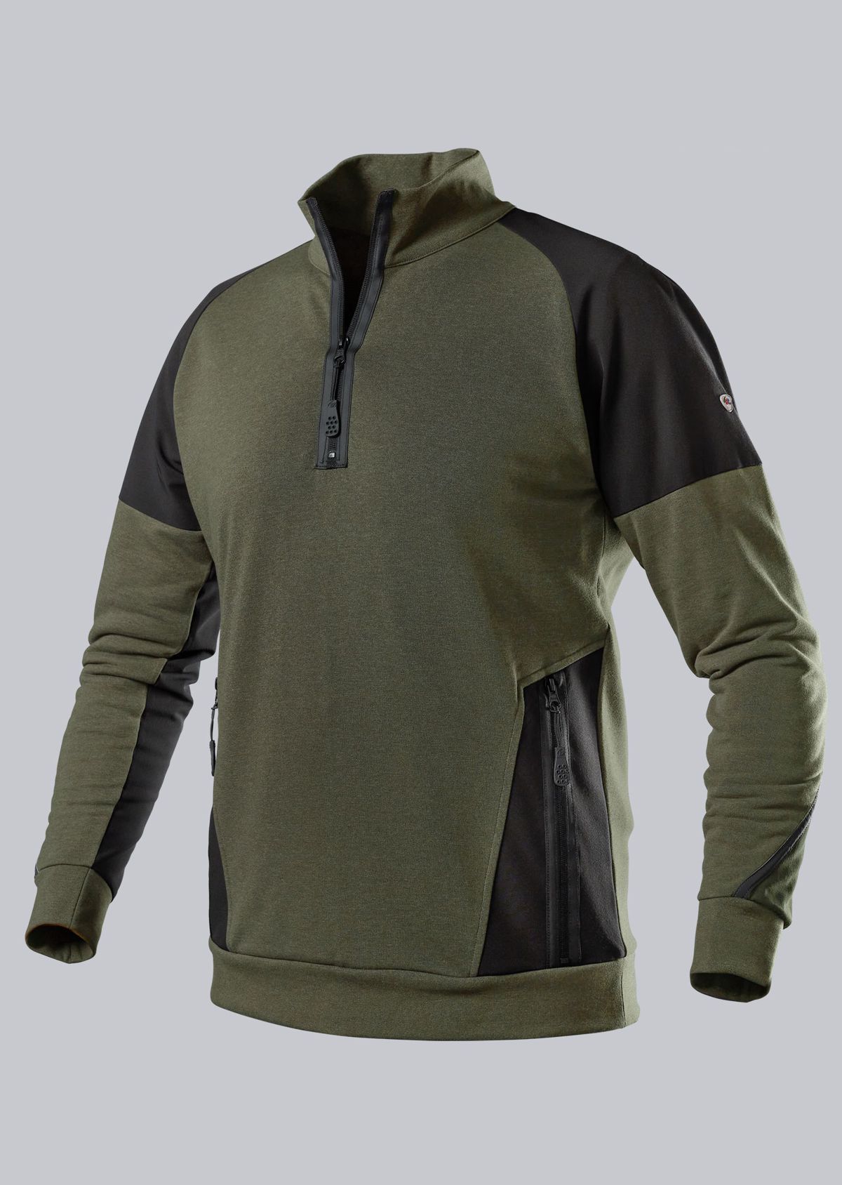 1828-293-7332_BP® Sweatshirt-Troyer_oliv/schwarz_Cover Bild