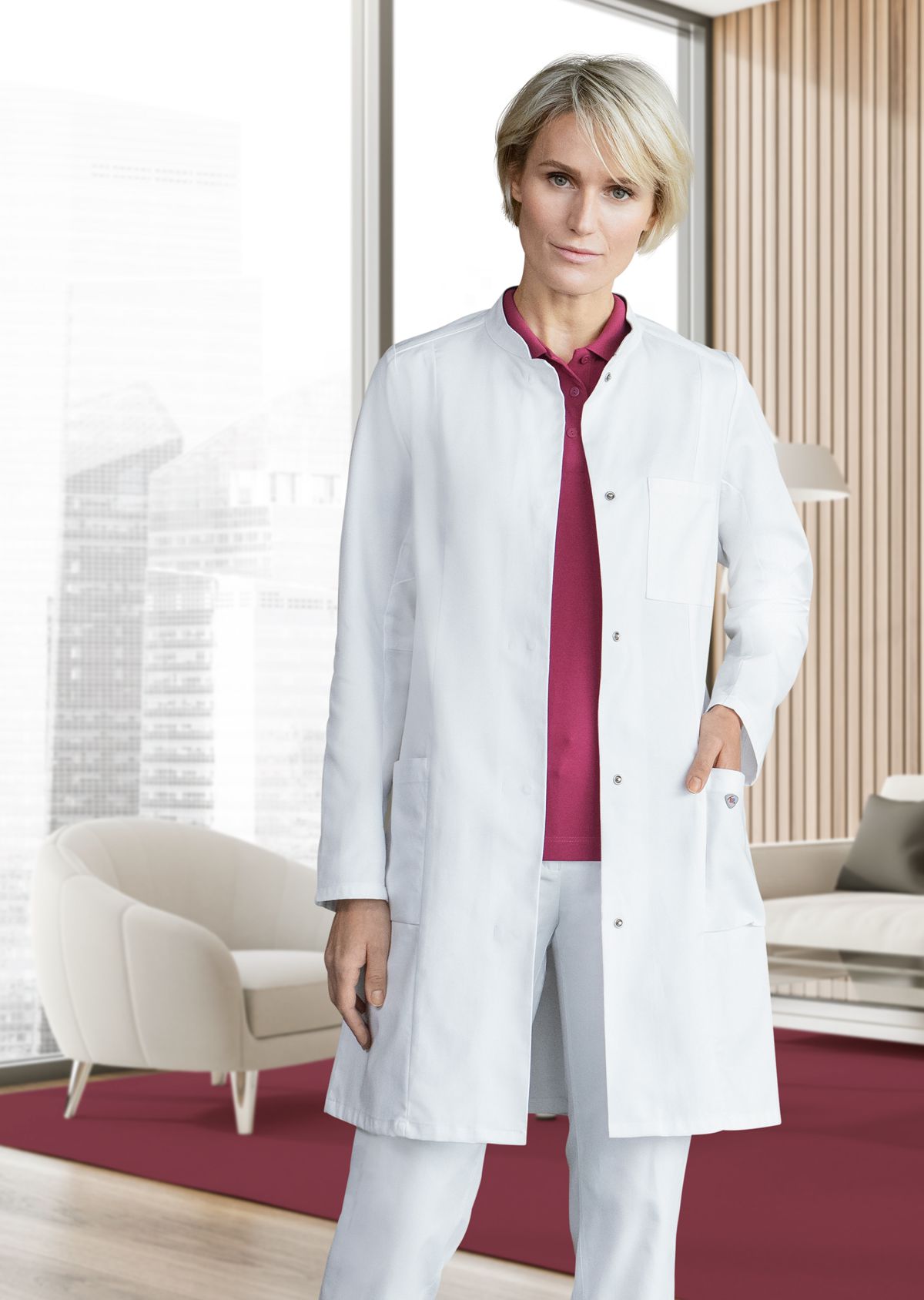 1752-130-0021 BP® Cotton women's doctor's coat white Thumbnail 2