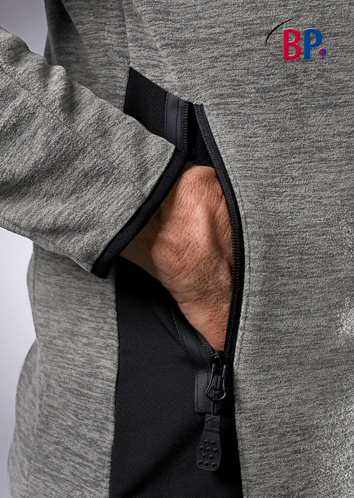 BP® Space-dyed Fleecejacke space weiß Thumbnail 4