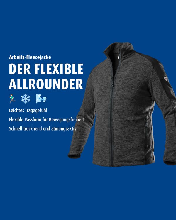 Imagepost einer BP® Fleecejacke für die Arbeit.
