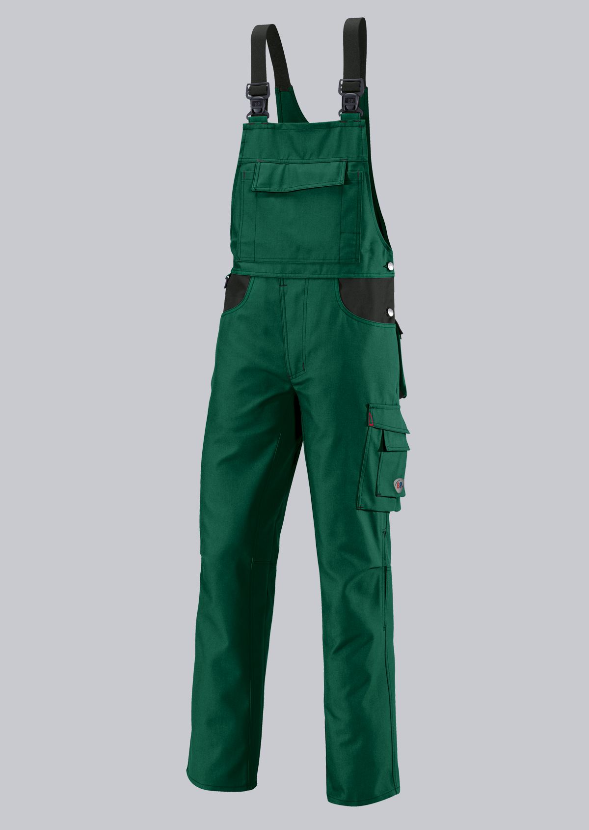1790-555-74_BP® Strapazierfähige Latzhose_mittelgrün/schwarz_Cover Bild