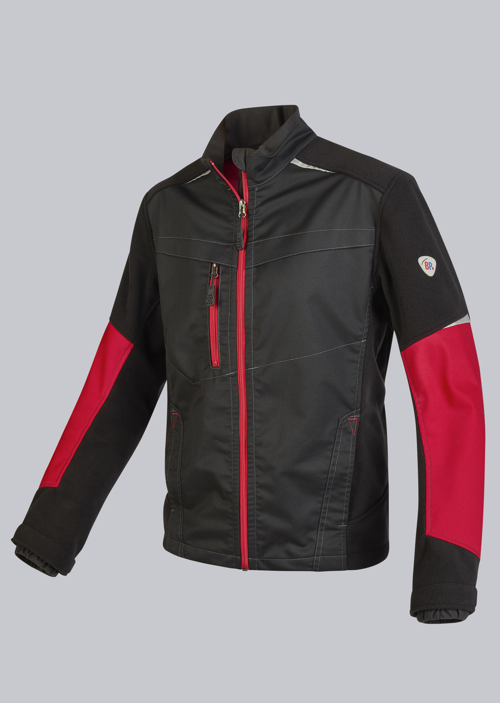 BP® Circular-Hybrid-Arbeitsjacke 1992-570-3281_BP® Circular-Hybrid-Arbeitsjacke_schwarz/rot_Cover Bild