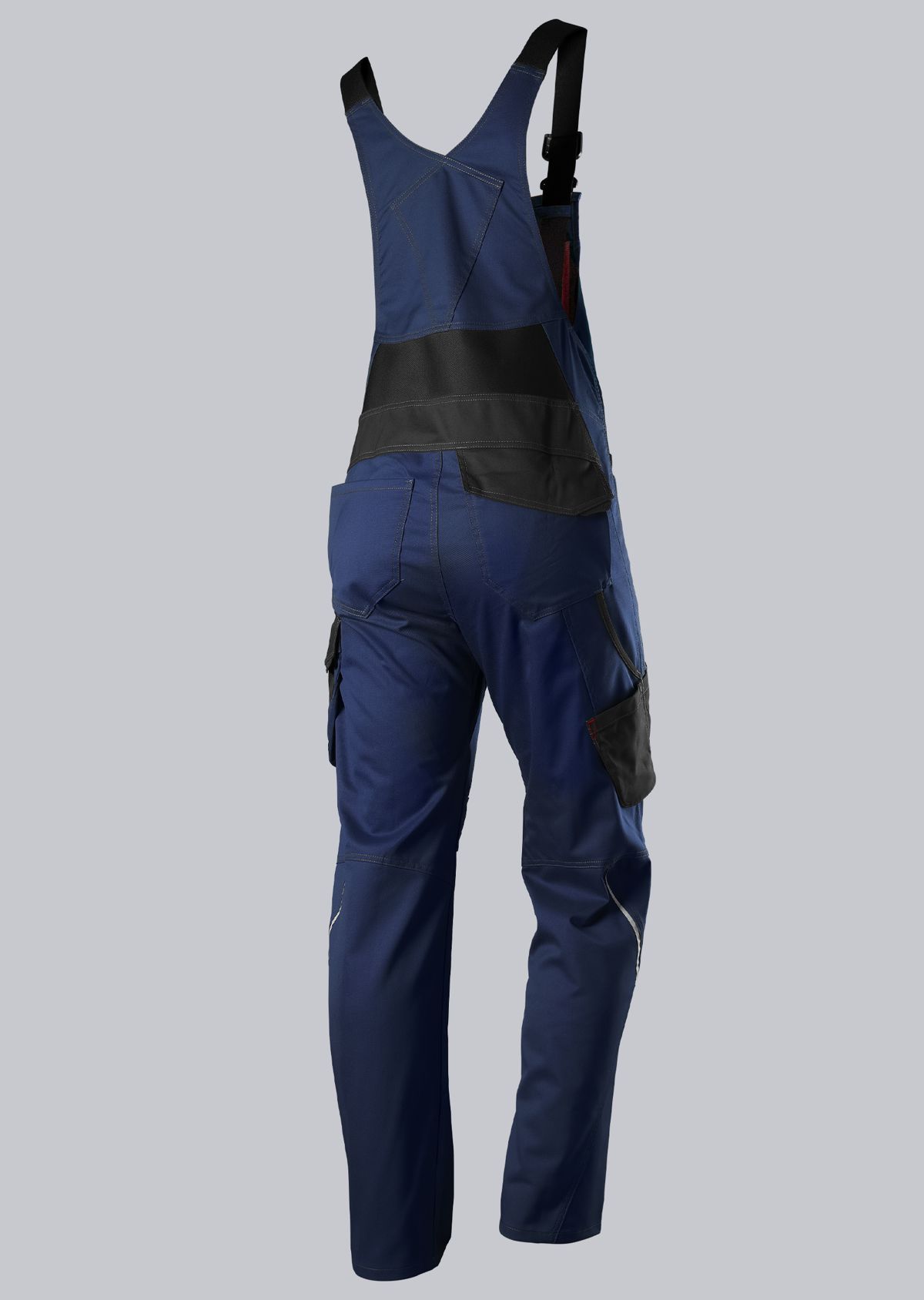 BP® Leichte Latzhose mit Kniepolstertaschen nachtblau/schwarz Thumbnail 1
