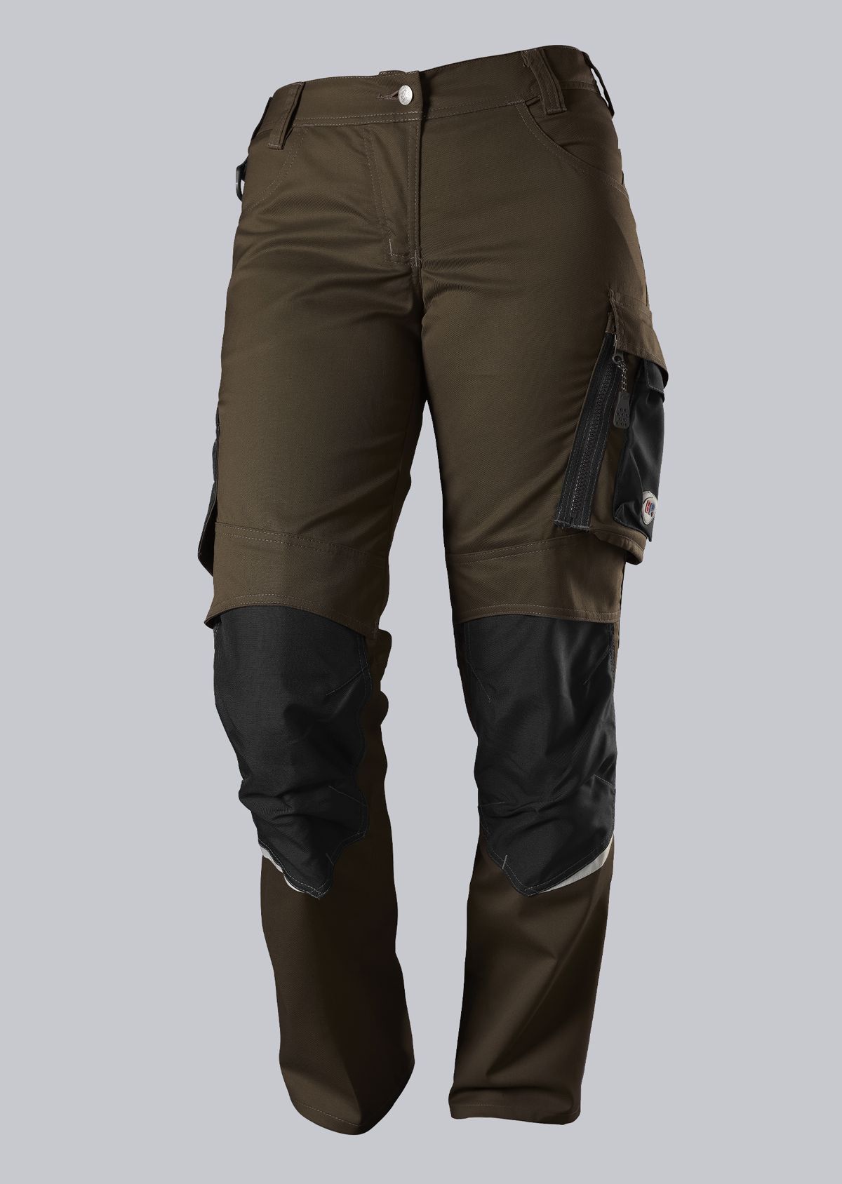 BP® Leichte Arbeitshose mit Kniepolstertaschen für Damen braun/schwarz Cover Bild