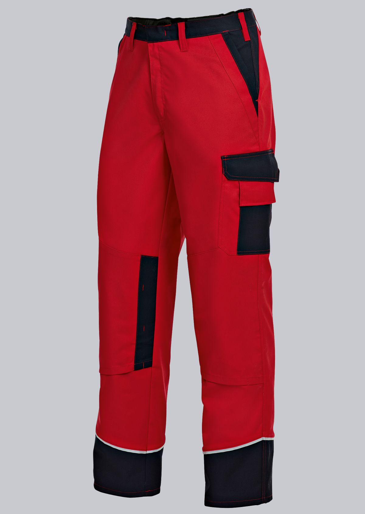 1609-559-81 BP® Arbeitshose mit verdeckten Knöpfen und Kniepolstertaschen rot/schwarz Cover Bild