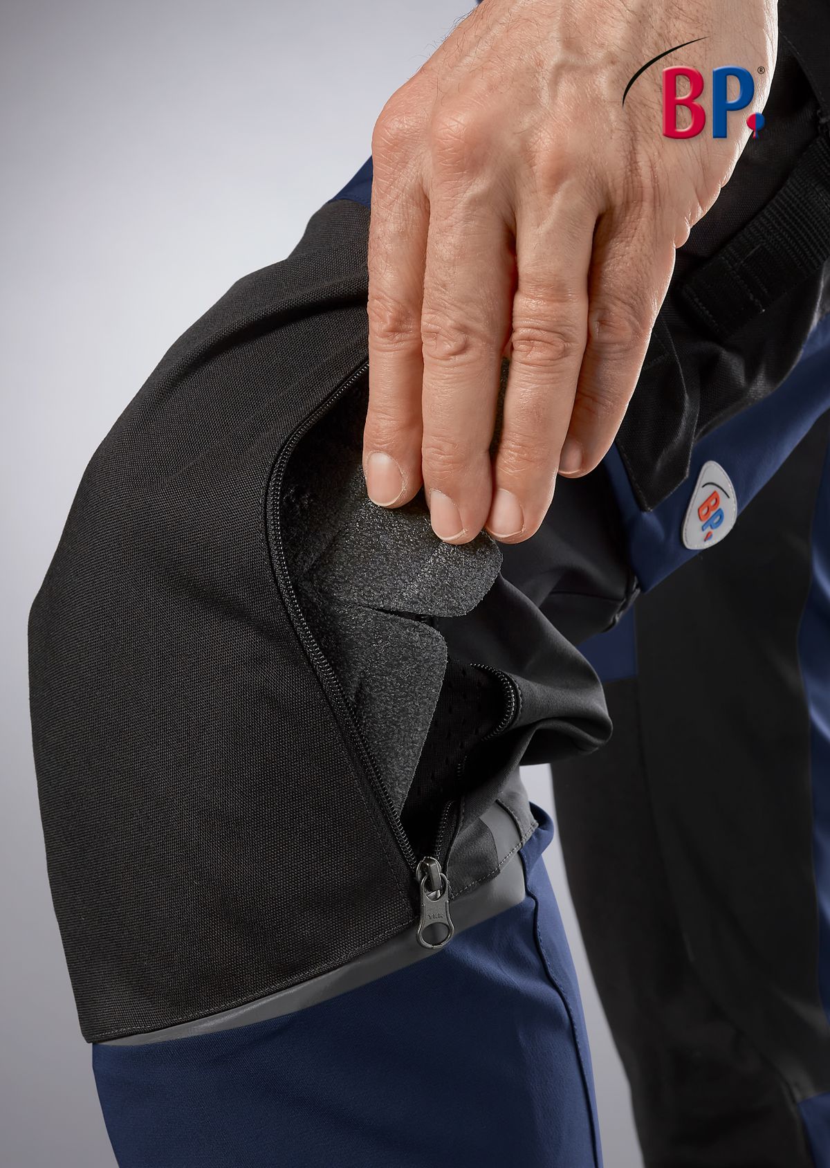 1861-620-1432 BP® Super-stretch work trousers with knee pad pockets night blue/black Thumbnail 5