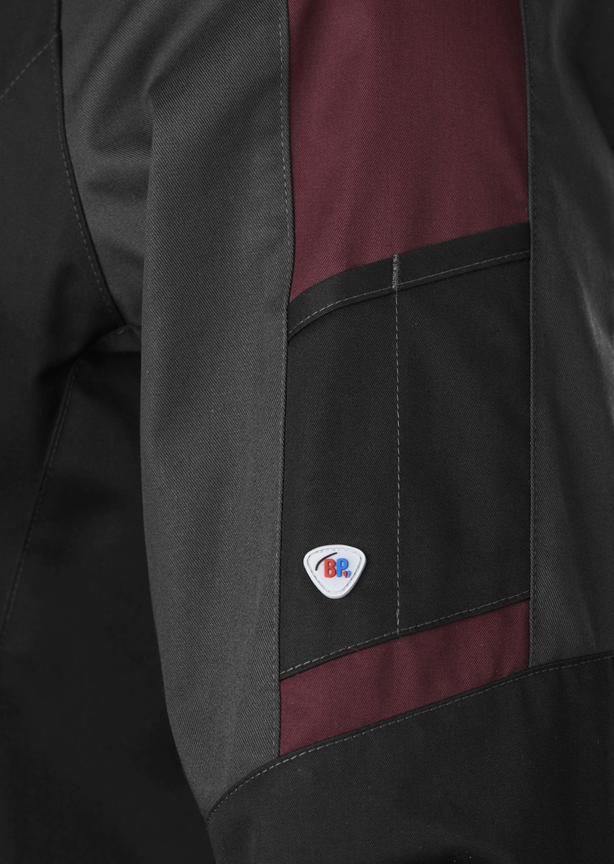 1533-435-3580 BP® Veste cuisinier légère hommes noir/gris/barolo Thumbnail 2