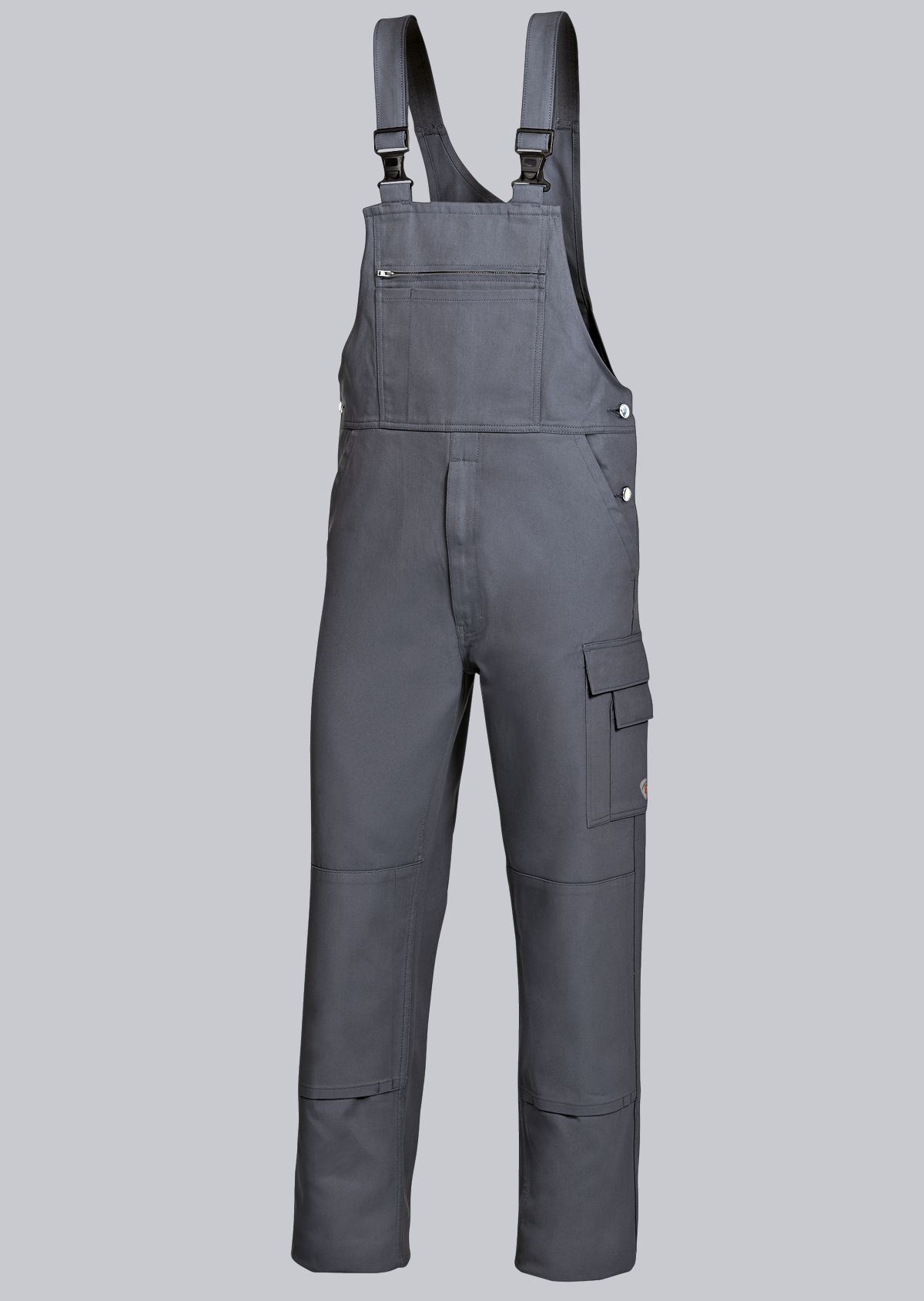 1482-060-53_BP® Basic-Latzhose aus Baumwolle mit Kniepolstertaschen_dunkelgrau_Bild 1