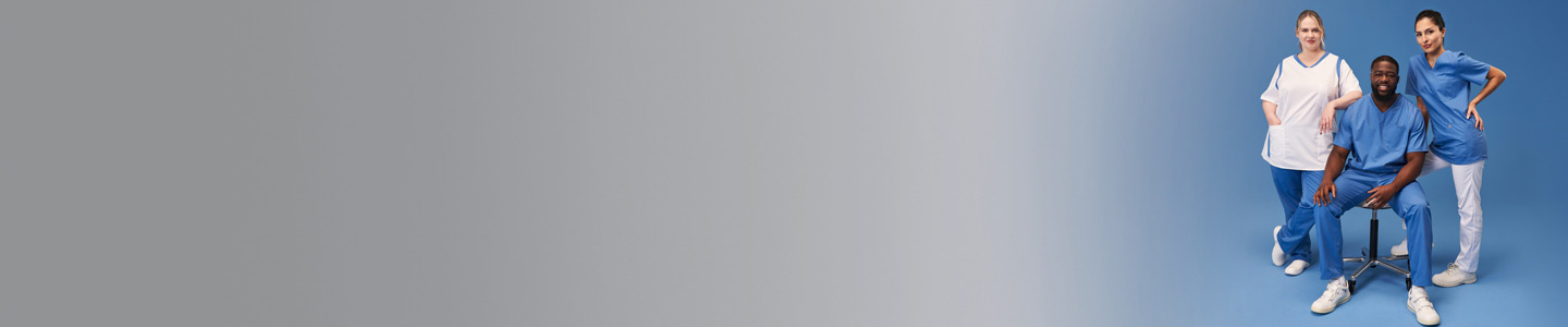 Banner mit Team in BP® Med & Care Berufsbekleidung für Medizin und Pflege.