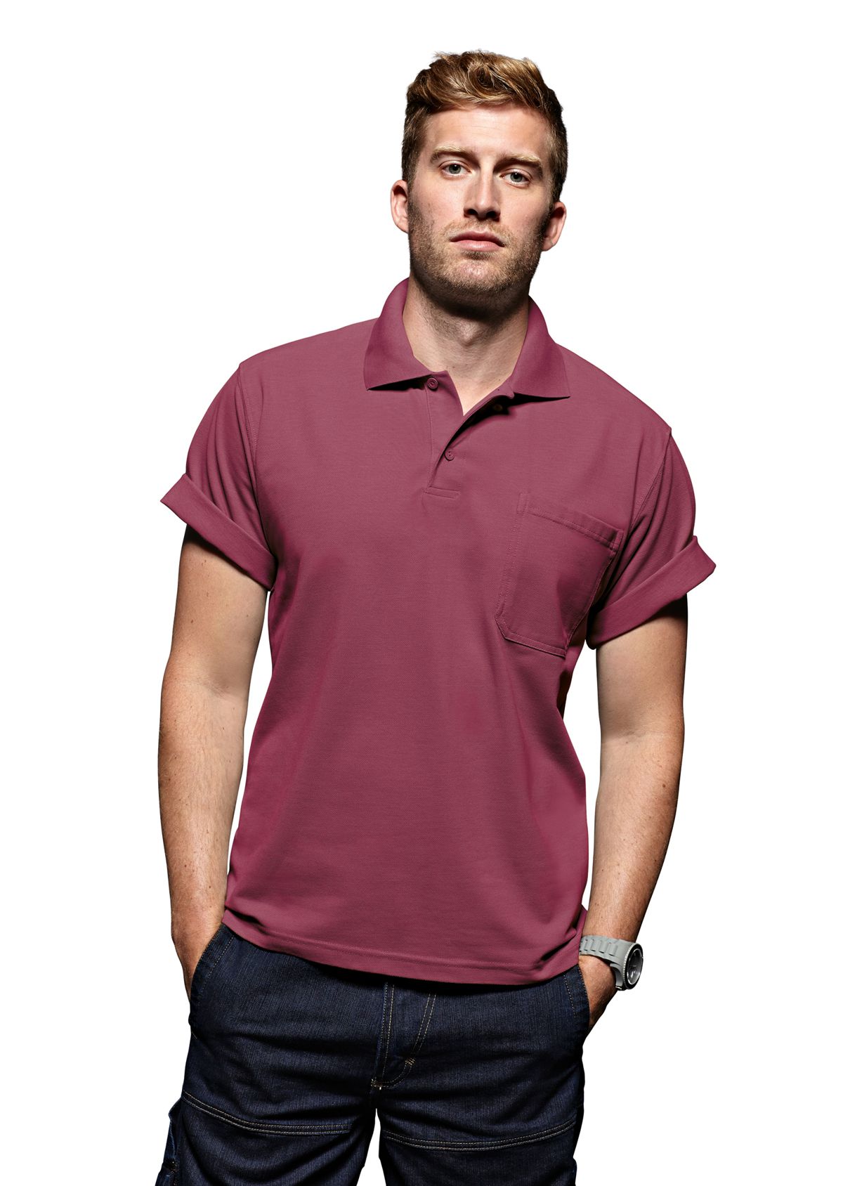 1612-181-182 BP® Polo unisexe mûre Thumbnail 1