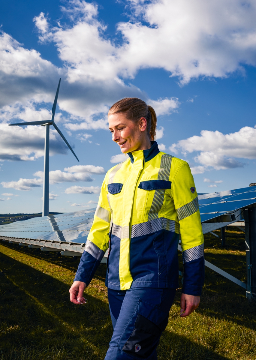 BP® Leichte Warnschutz-Multinorm-Jacke APC1 für Damen warngelb/nachtblau Thumbnail 4