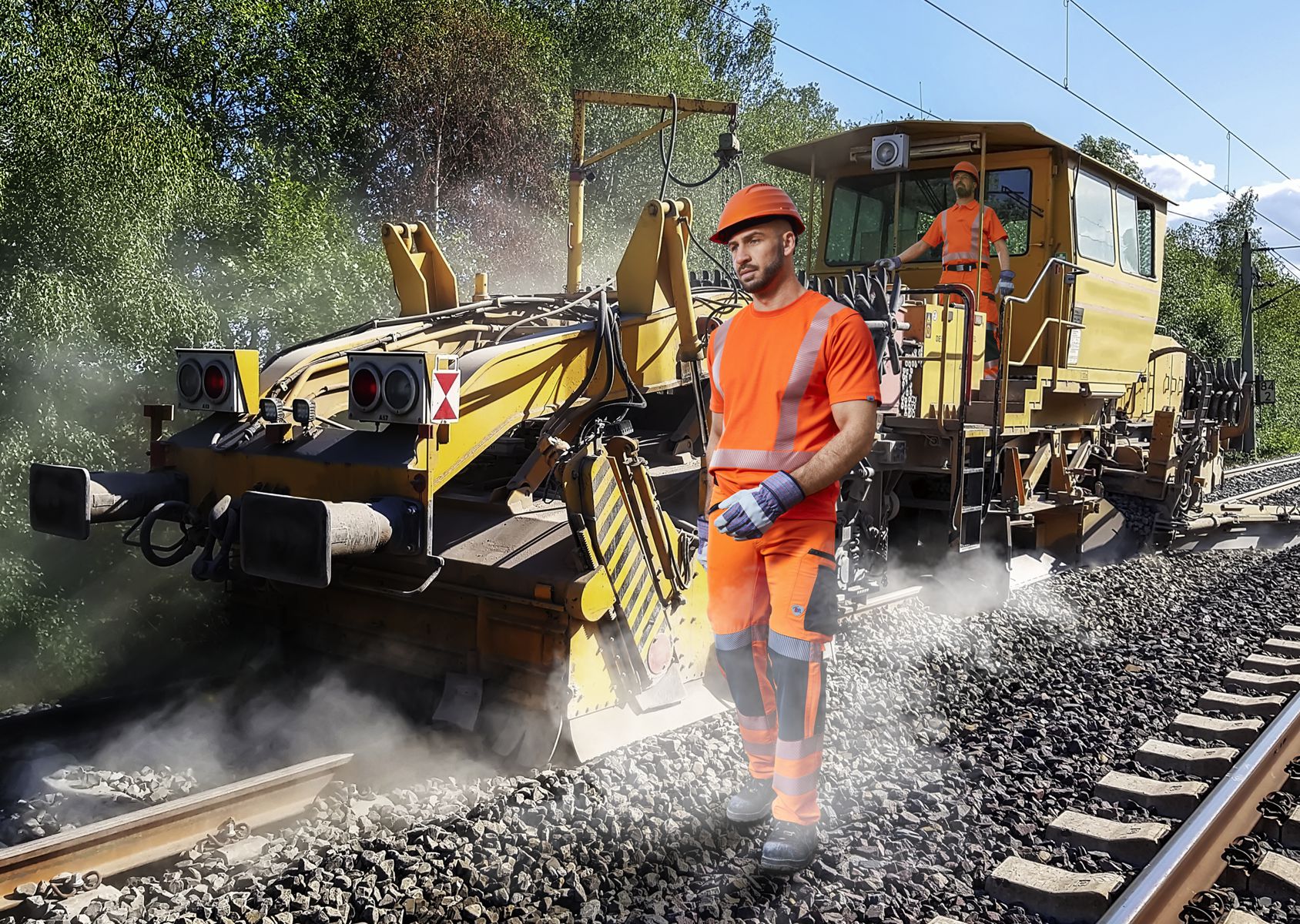 BP® Warnschutz-Superstretch-Hose mit Knietaschen warnorange/anthrazit Thumbnail 6