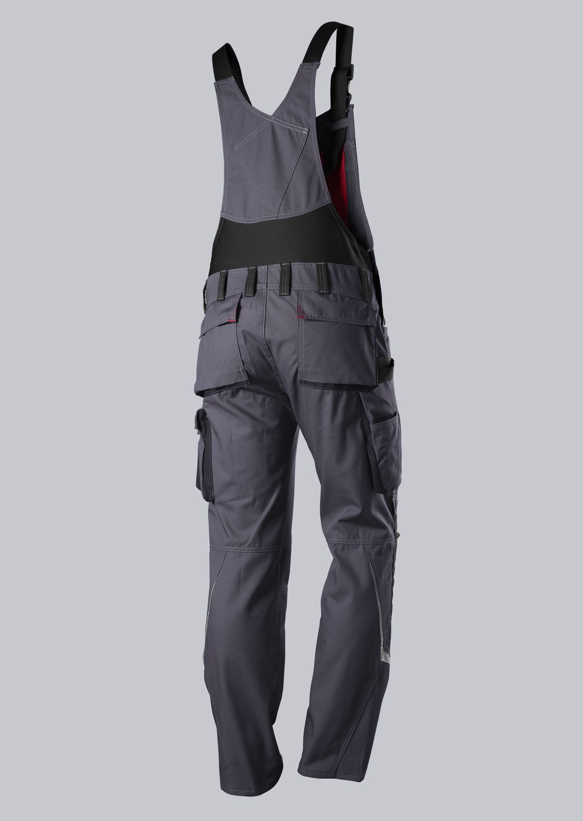 1804-720-5332_BP® Comfort bib & brace with reflector elements, knee pad pockets_dark grey/black_Image 2
