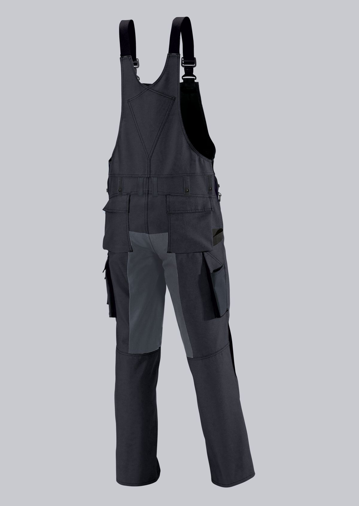 1791-555-32_BP® Strapazierfähige Latzhose mit Kniepolstertaschen_schwarz/dunkelgrau_Bild 2