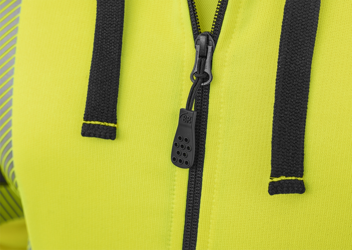 BP® Veste sweat à haute visibilité avec capuche jaune haute visibilité/anthracite Thumbnail 2