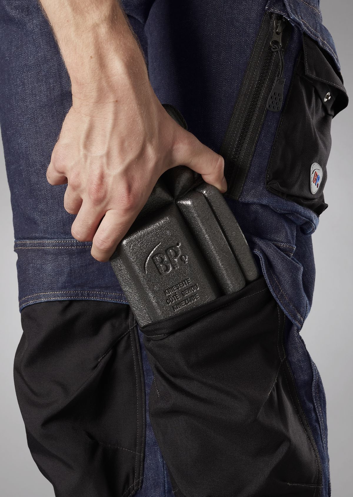 BP® Jean worker avec genouillères deep blue, stone Thumbnail 4