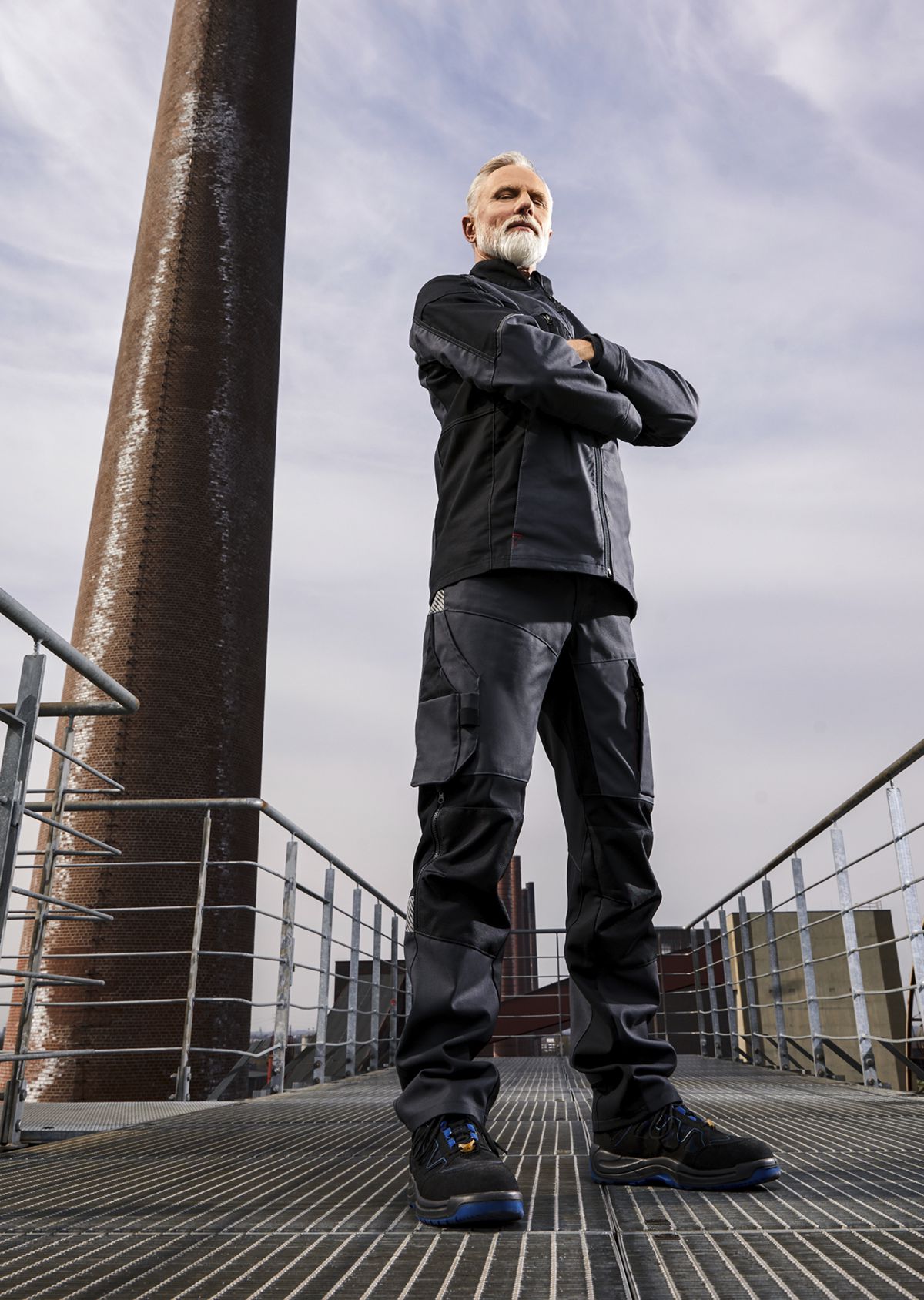 BP® Pantalon de travail hybride robuste avec genouillères anthracite/noir Thumbnail 7