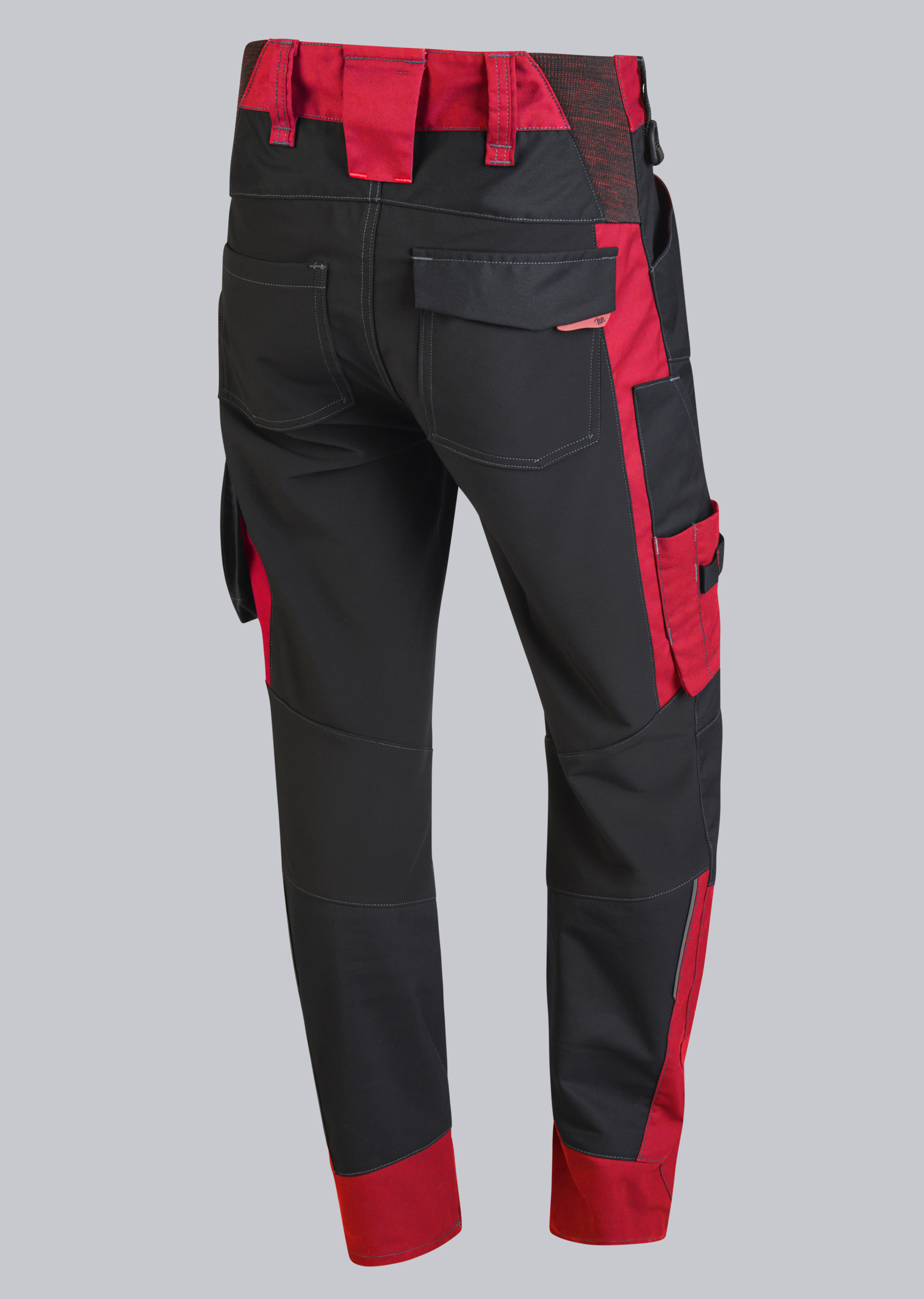 BP® Leichte Circular-Hybrid-Arbeitshose schwarz/rot Thumbnail 1