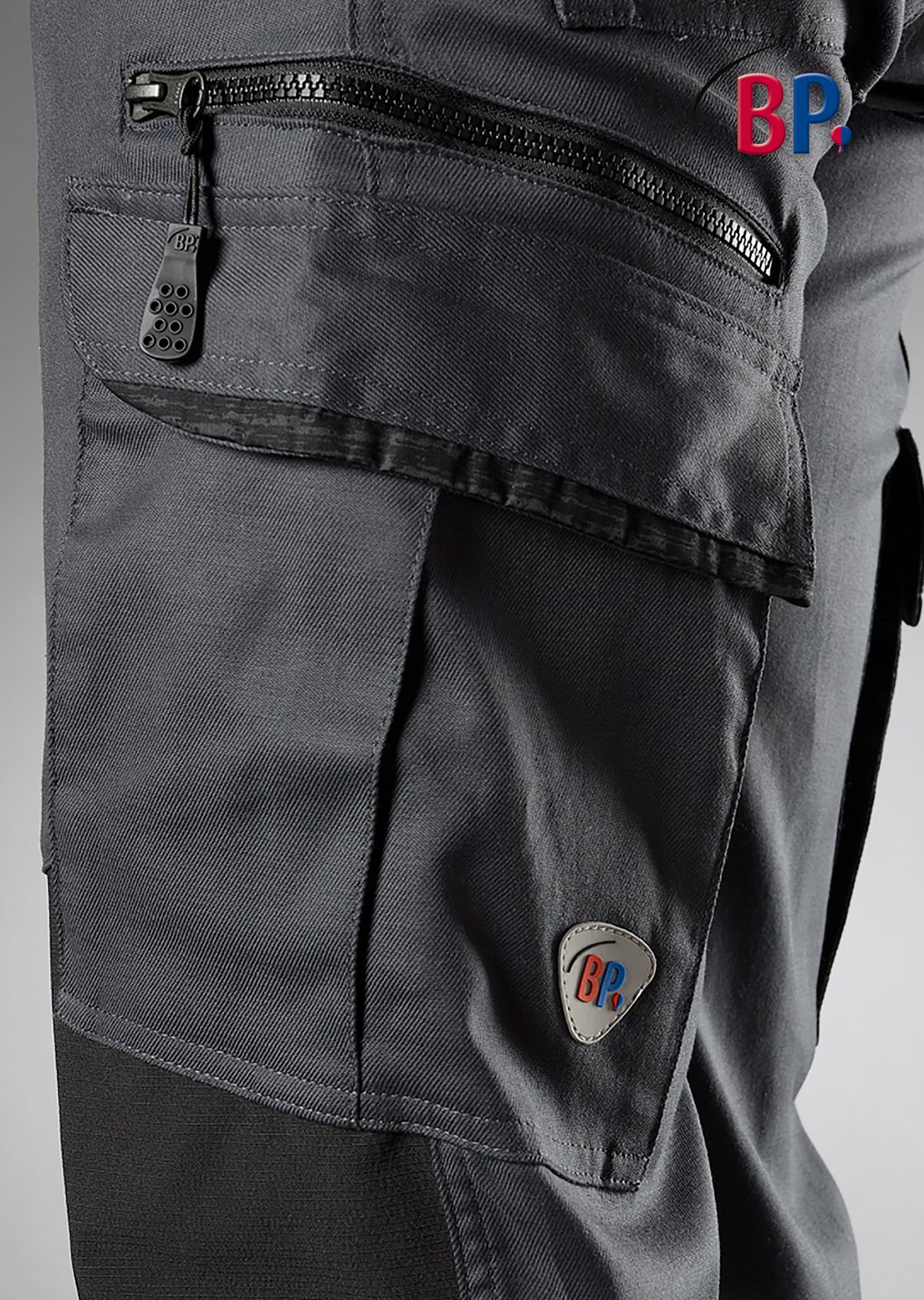 1826-033-5632 BP® Leichte Stretch-Arbeitshose mit Knieverstärkung anthrazit/schwarz Thumbnail 4