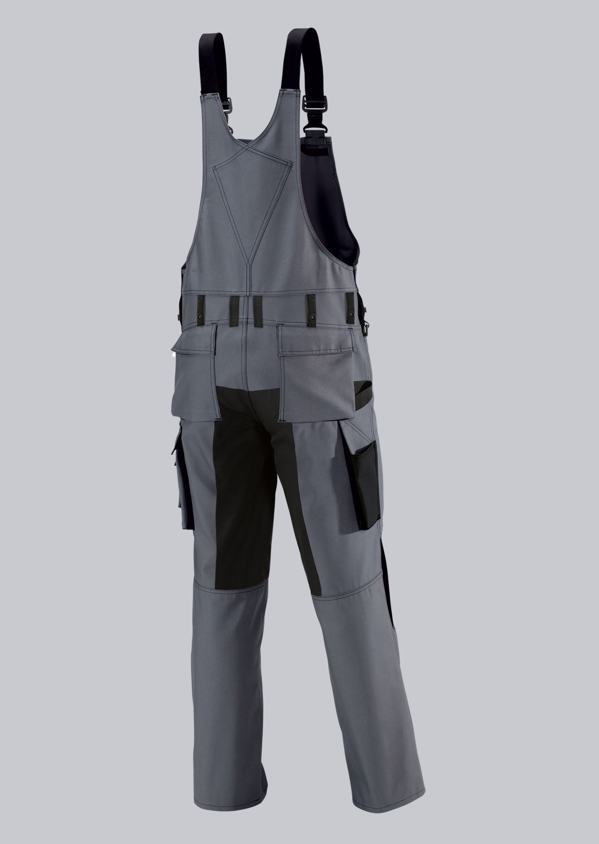 1791-555-53_BP® Strapazierfähige Latzhose mit Kniepolstertaschen_dunkelgrau/schwarz_Bild 2