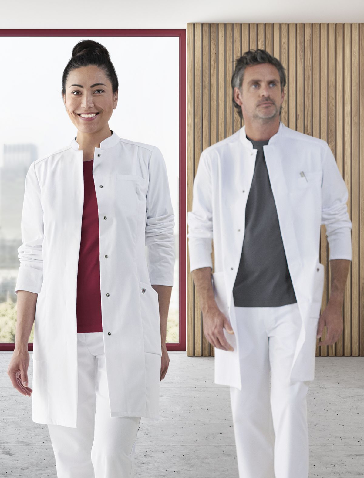 BP® Blouse de médecin stretch hommes blanc Thumbnail 4