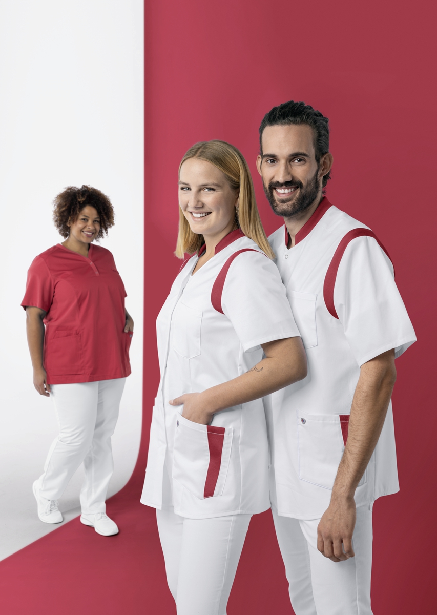 1711-684-2188 BP® Tunique stretch hommes blanc/corail Thumbnail 3