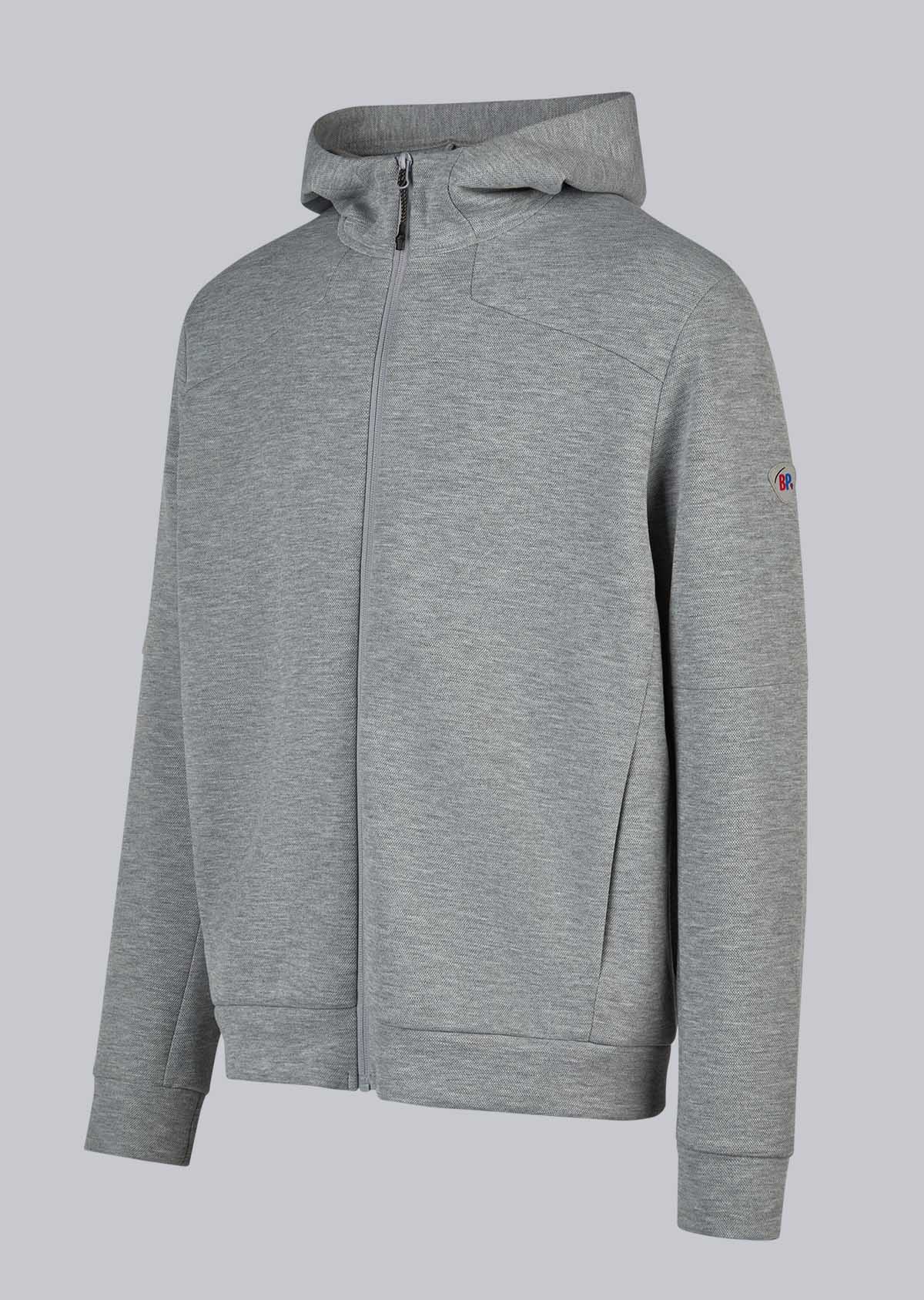 BP® Sweatjacke mit Kapuze grau melange Thumbnail 1