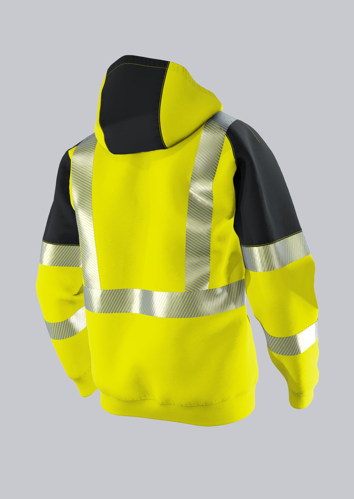 BP® Veste sweat à haute visibilité avec capuche jaune haute visibilité/anthracite Thumbnail 1