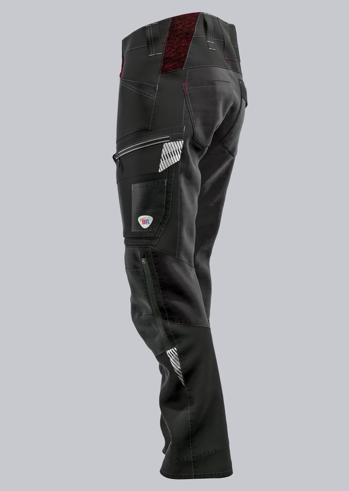 1968-570-0032 BP® Leichte Hybrid-Arbeitshose mit Kniepolstertaschen schwarz Thumbnail 1