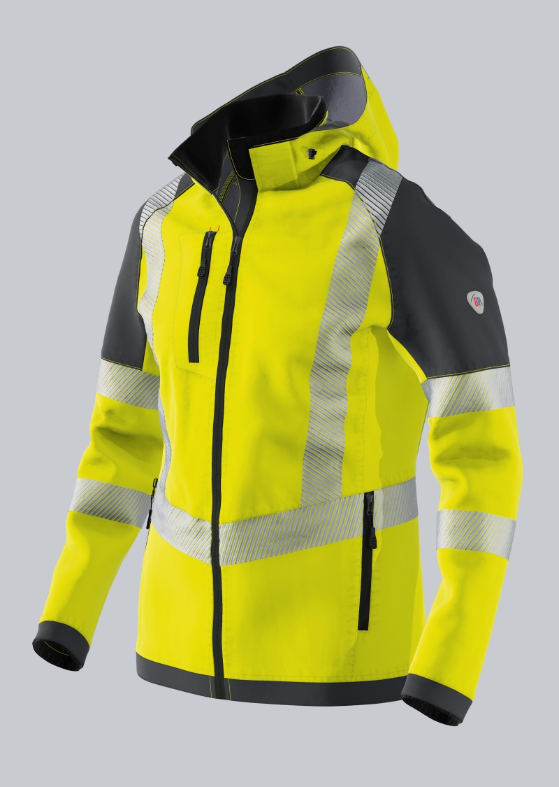 2034-941-6656 BP® Stretch- softshell jack met hoge zichtbaarheid signaalgeel/antraciet Hoofdafbeelding
