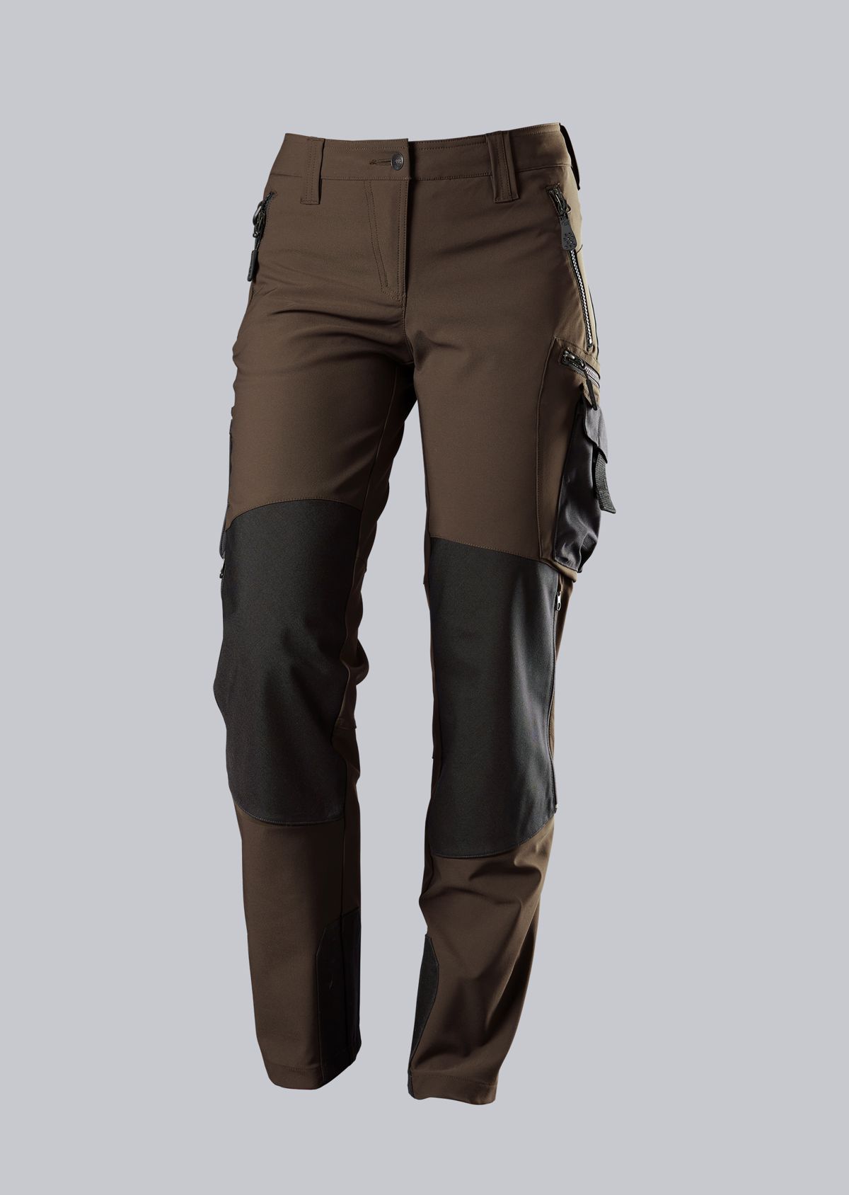 1862-620-4832_BP® Superstretch-Arbeitshose mit Kniepolstertaschen für Damen_braun/schwarz_Cover Bild