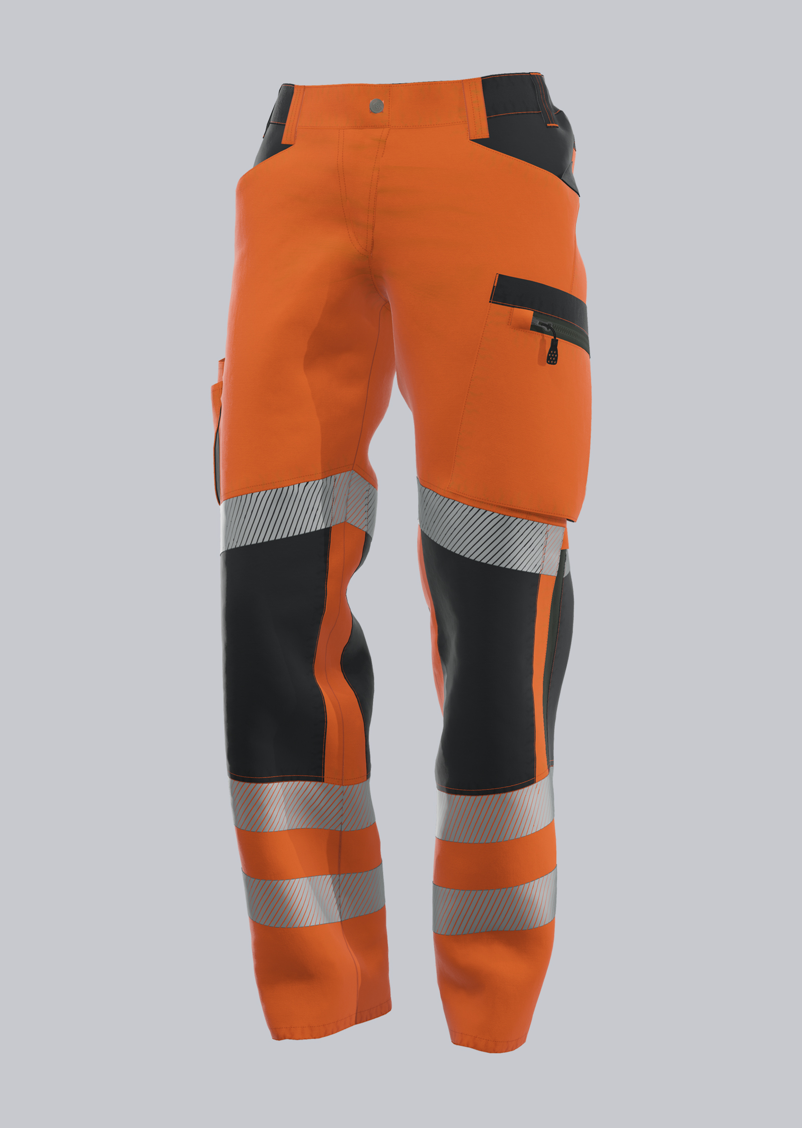 BP® Warnschutz-Stretch-Hose mit Knietaschen für Damen warnorange/anthrazit Cover Bild