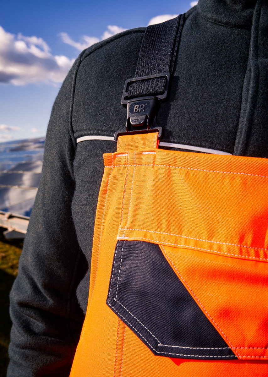 2237-840-6556 BP® Lightweight multi-standard high visibility APC2 bib & brace warning orange/anthracite Thumbnail 3