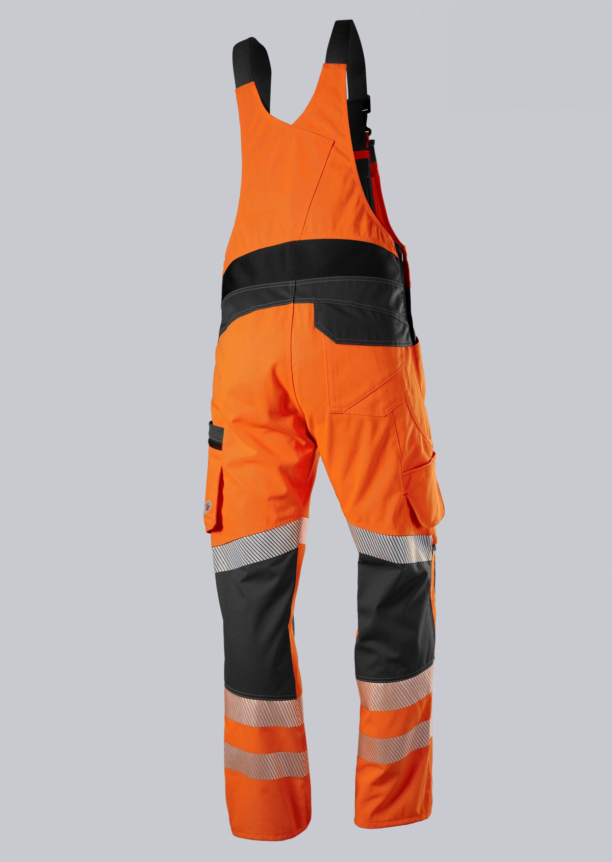 2041-844-6556_BP® Warnschutz-Stretch-Latzhose mit Knietaschen_warnorange/anthrazit_Bild 2