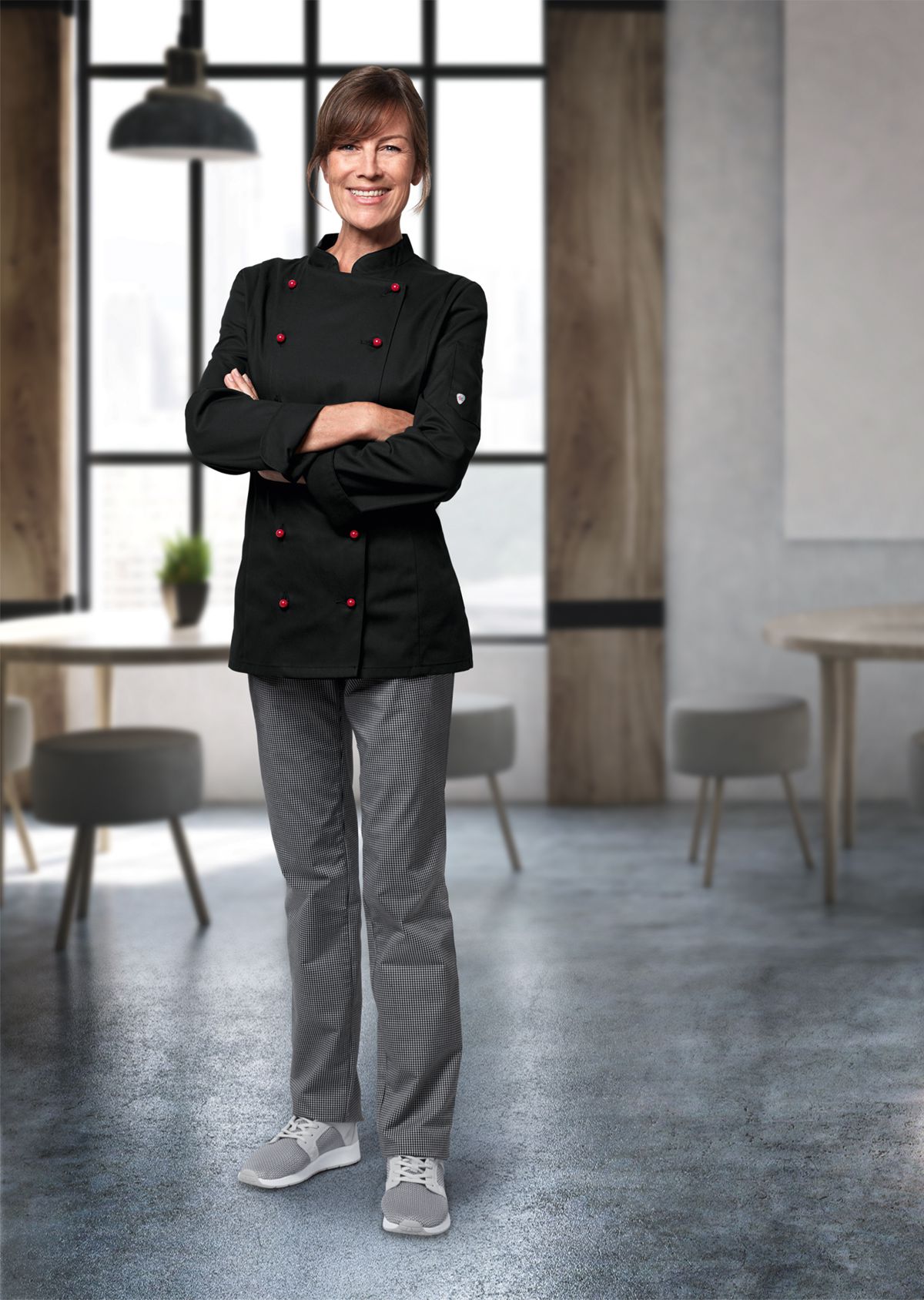 BP® Kochjacke für Damen schwarz Thumbnail 2