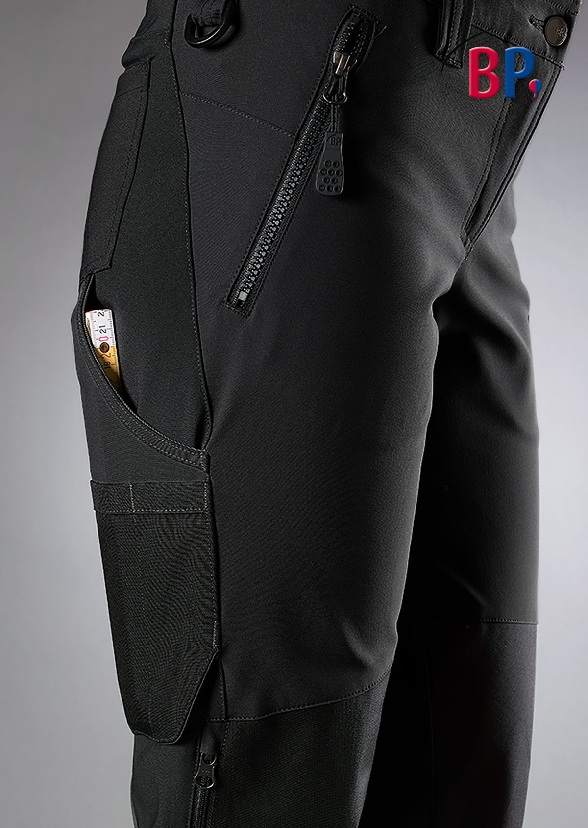 BP® Superstretch-Arbeitshose mit Kniepolstertaschen für Damen schwarz Thumbnail 2
